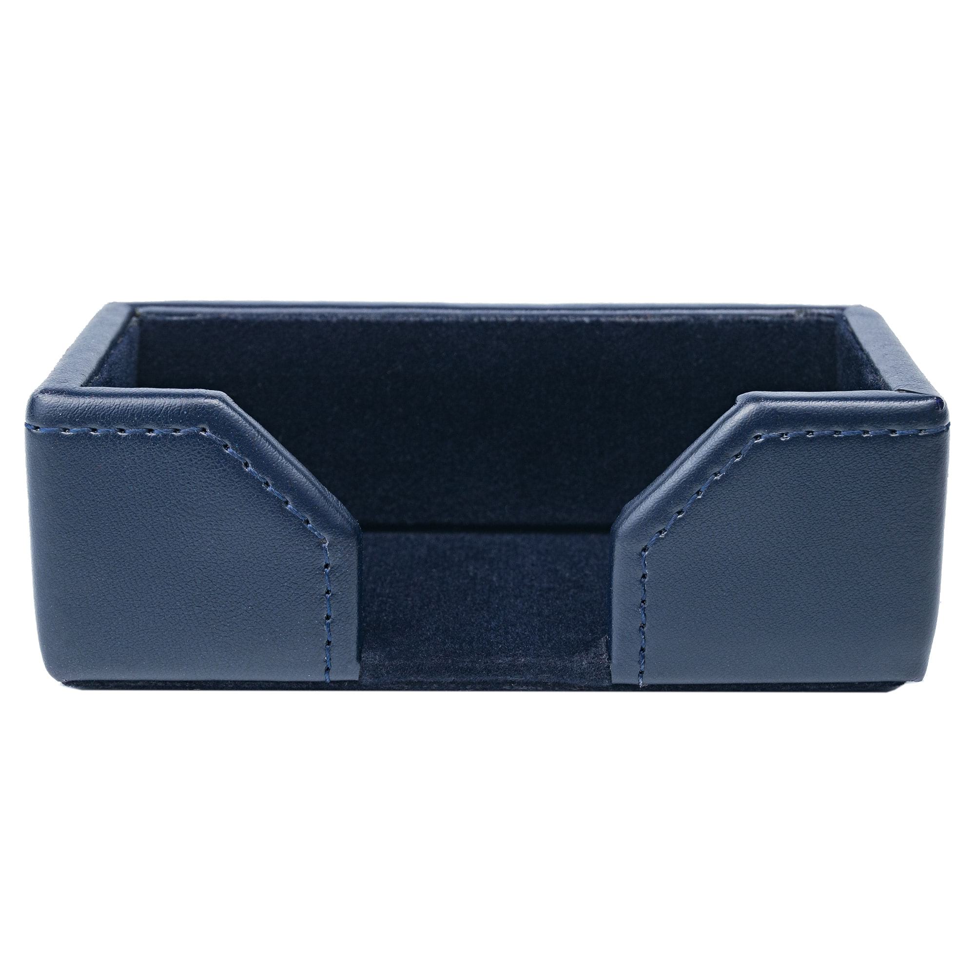 Navy Blue Bonded Leather Business Card Holder