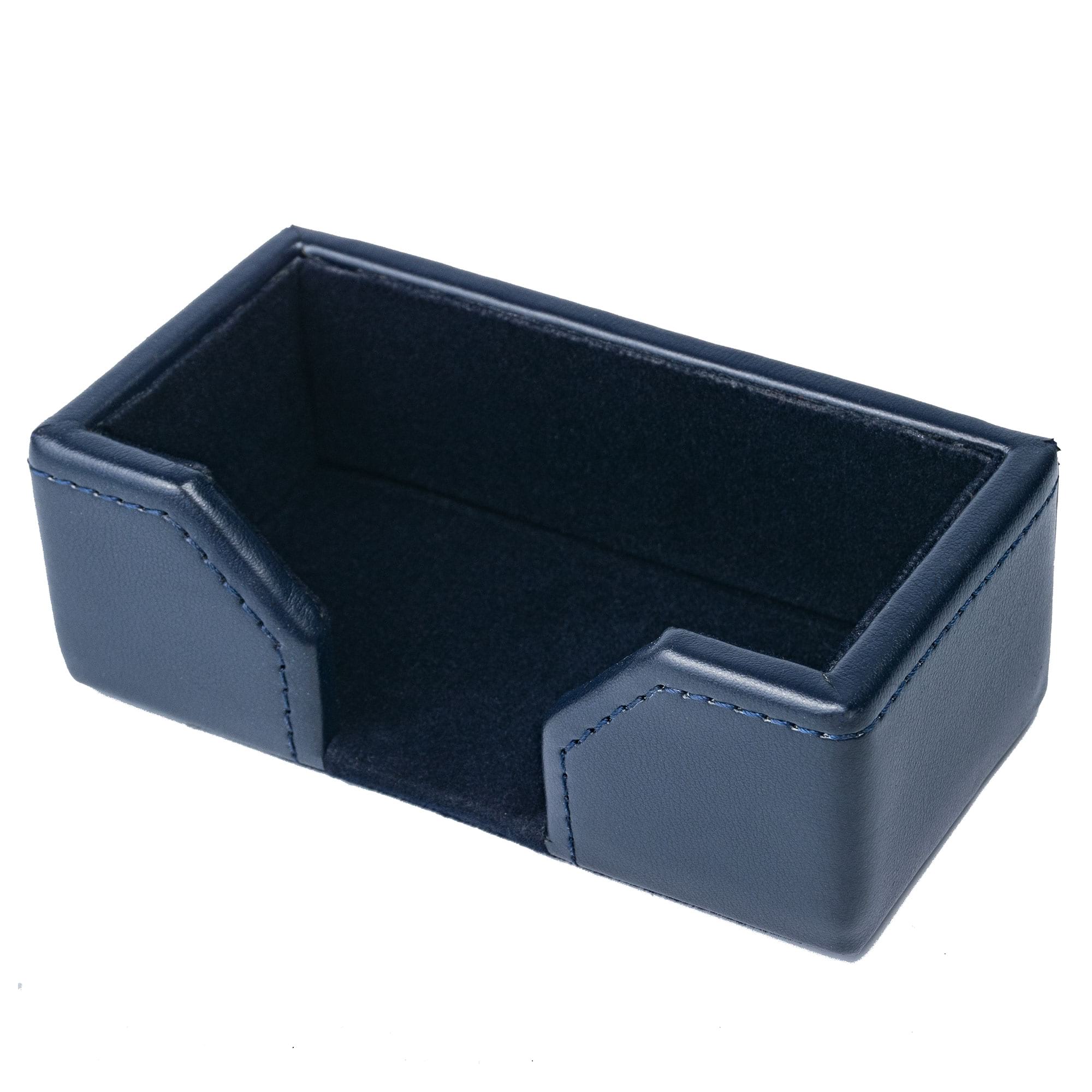 Navy Blue Bonded Leather Business Card Holder
