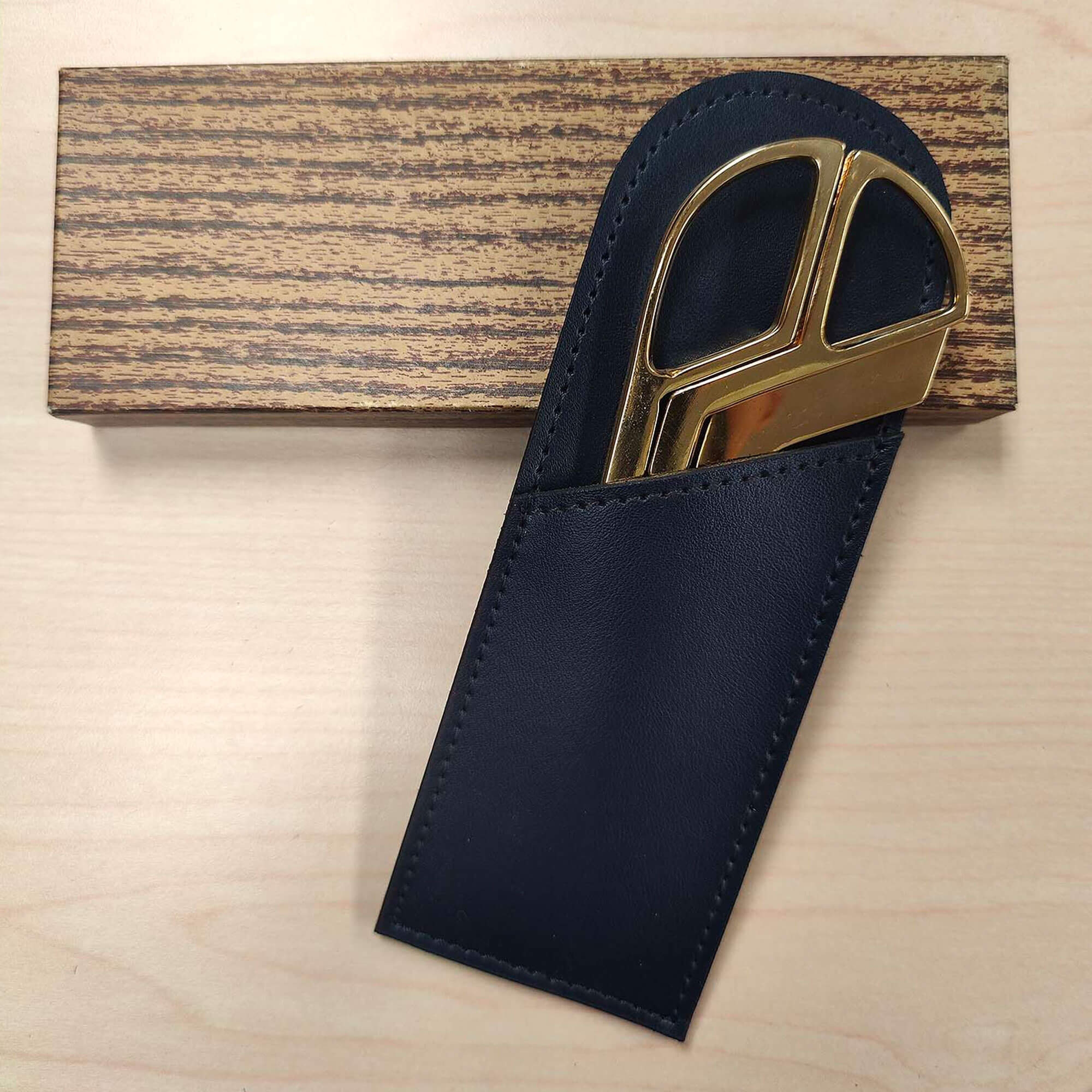 Navy Blue Bonded Leather Mini Library Set