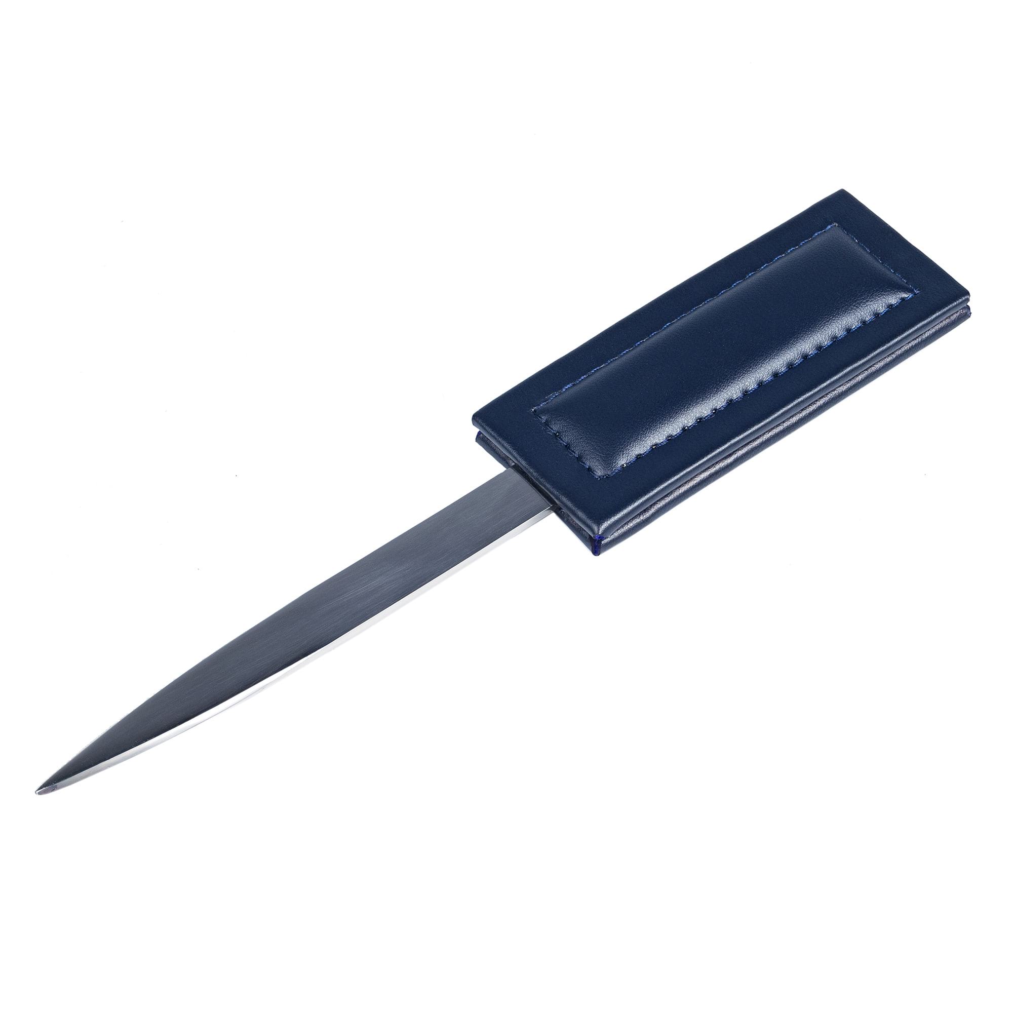 Navy Blue Bonded Leather Letter Opener