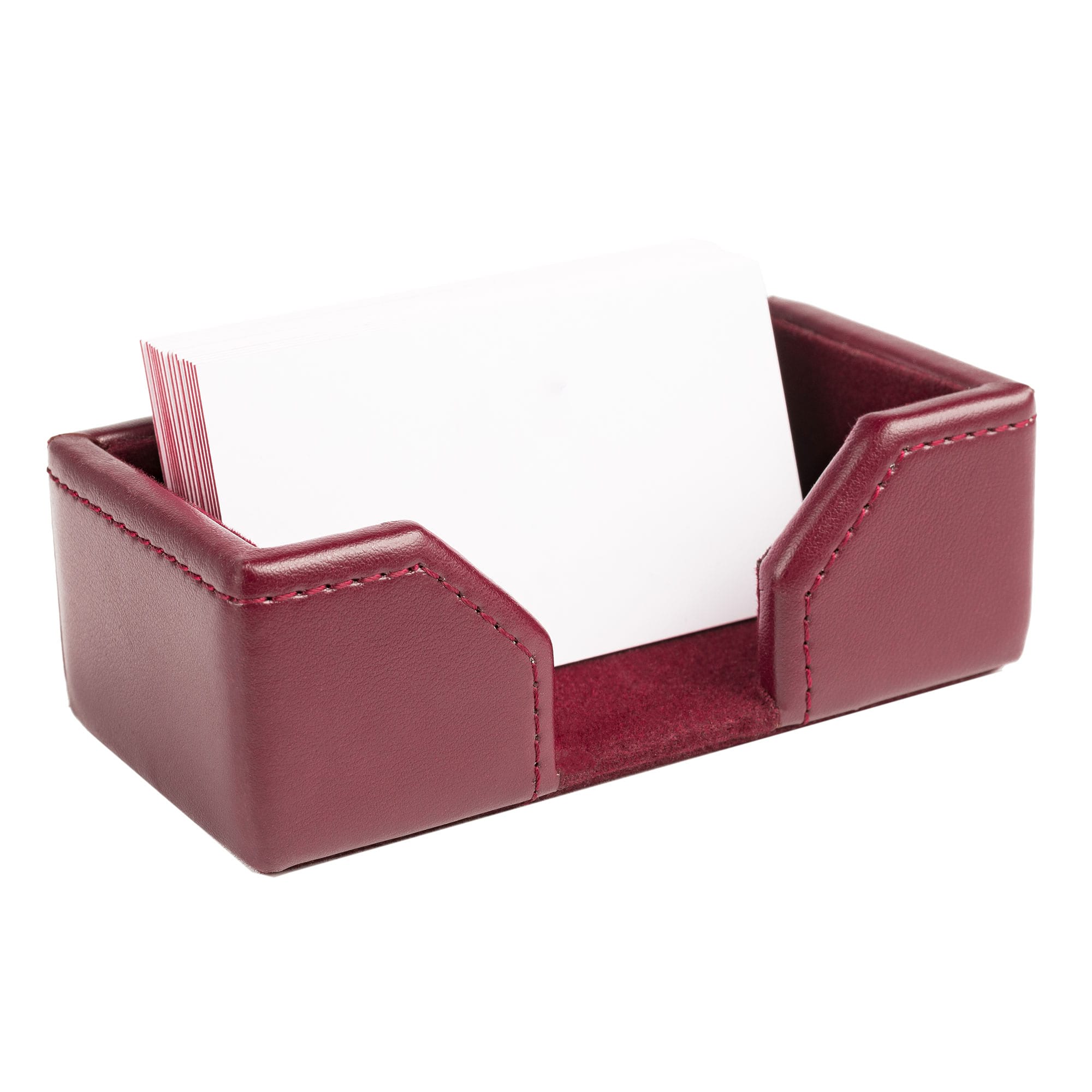 Burgundy Bonded Leather Business Card Holder