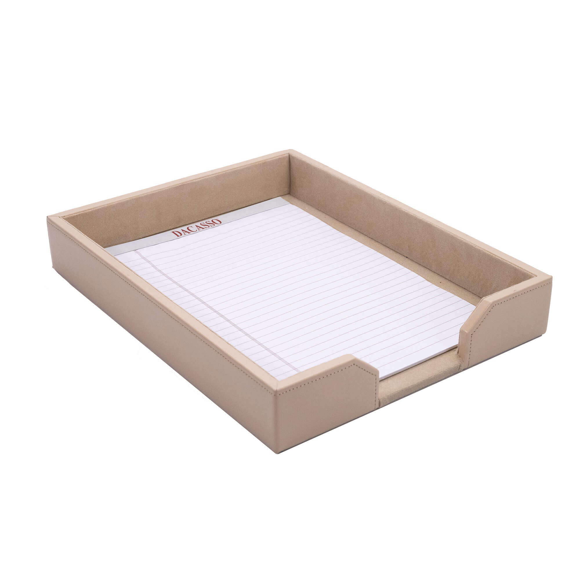 White Latte Bonded Leather Letter Tray