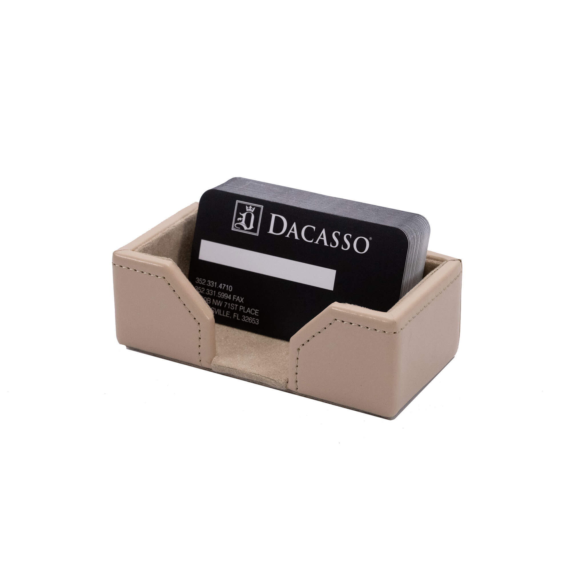White Latte Bonded Leather Business Card Holder