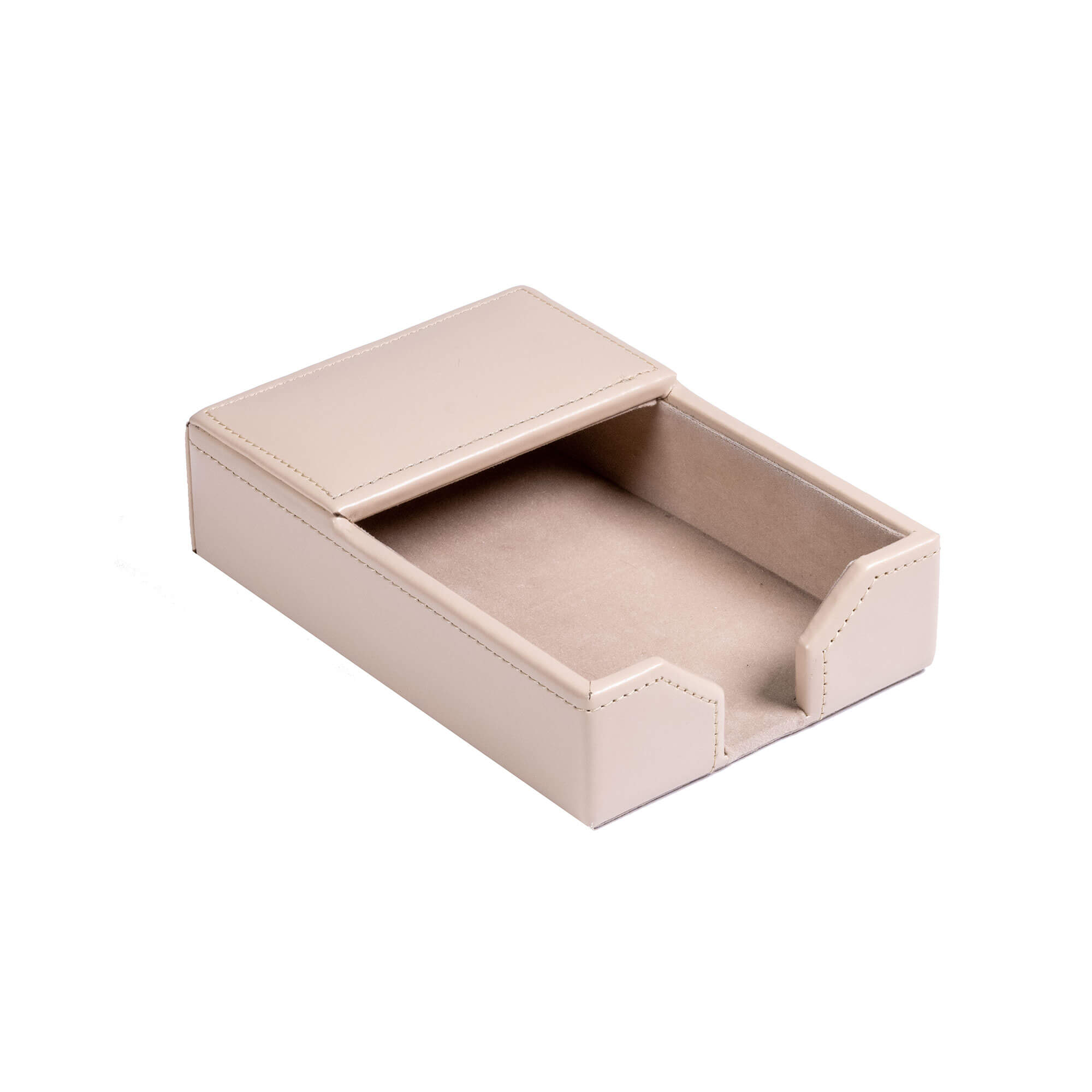 White Latte Bonded Leather 4" x 6" Memo Holder