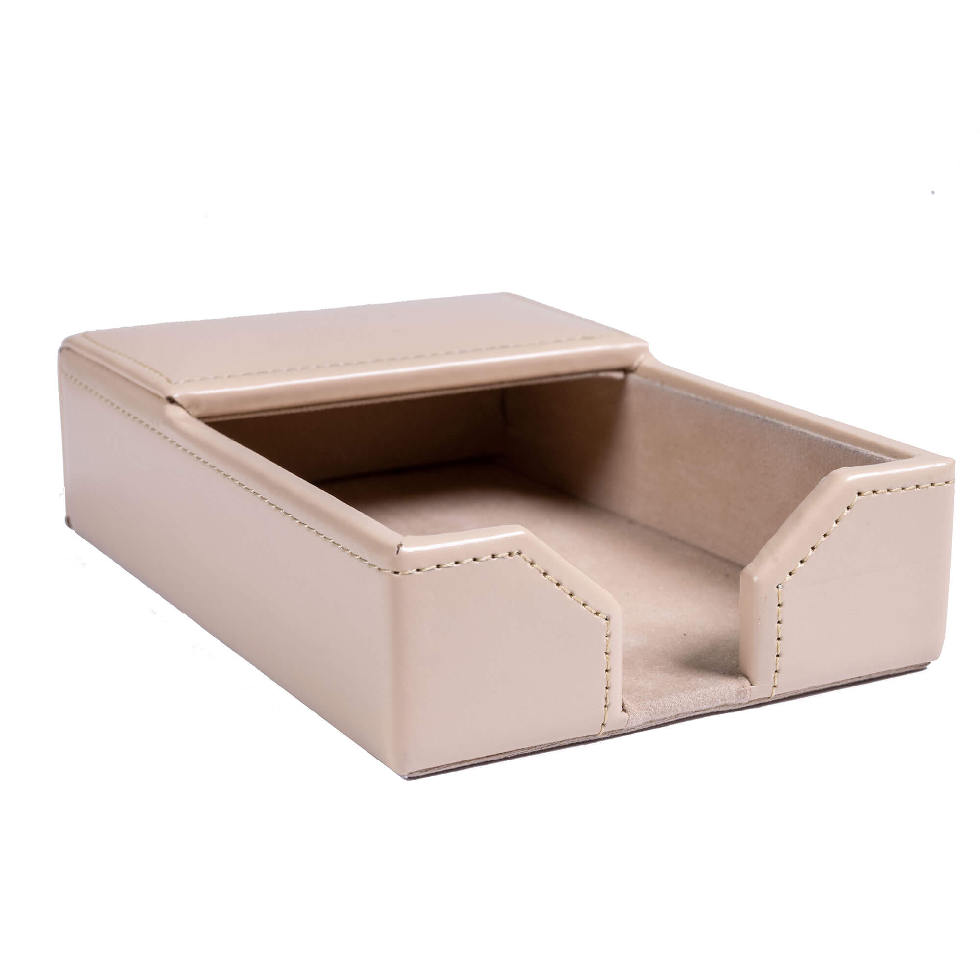 White Latte Bonded Leather 4" x 6" Memo Holder