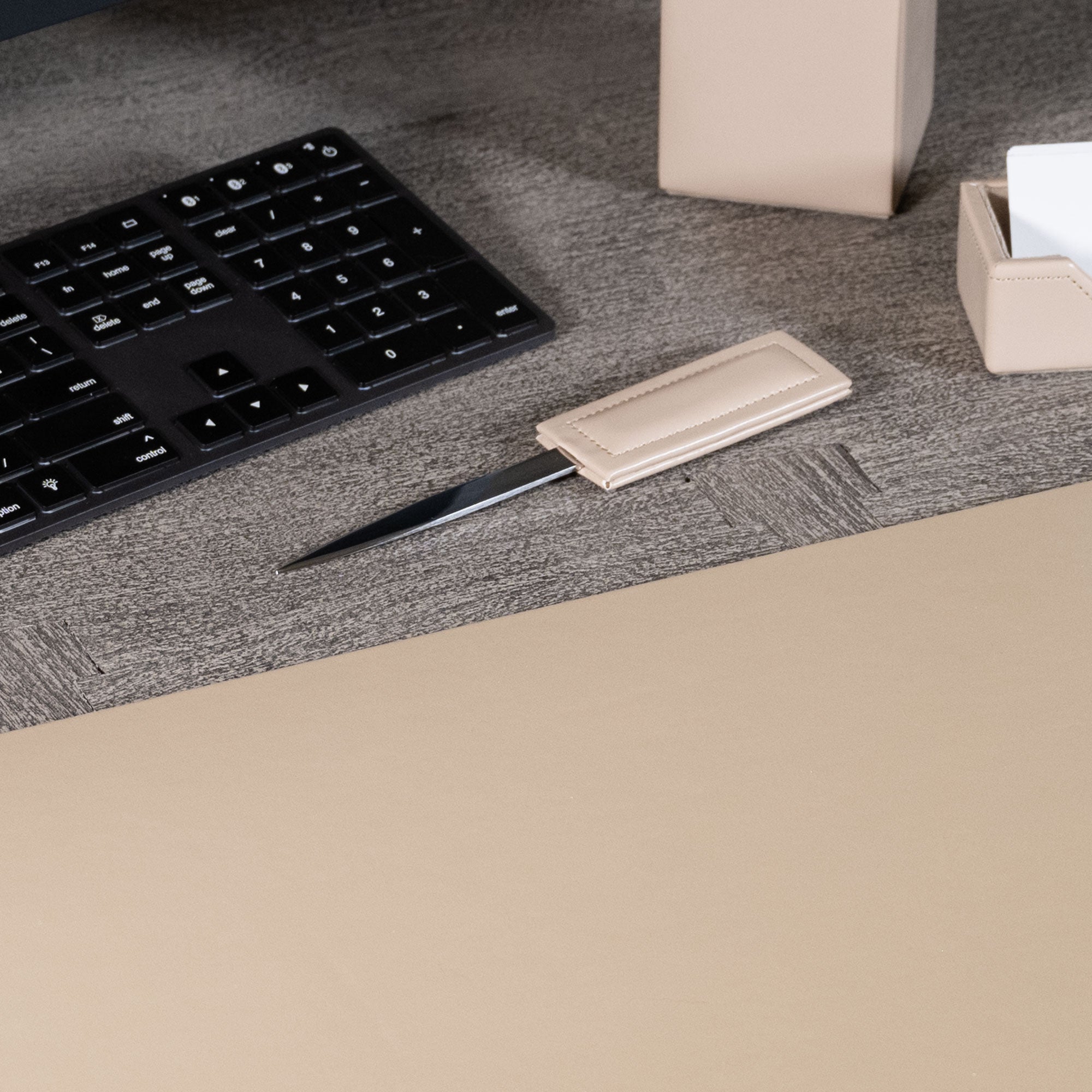 White Latte Bonded Leather Letter Opener