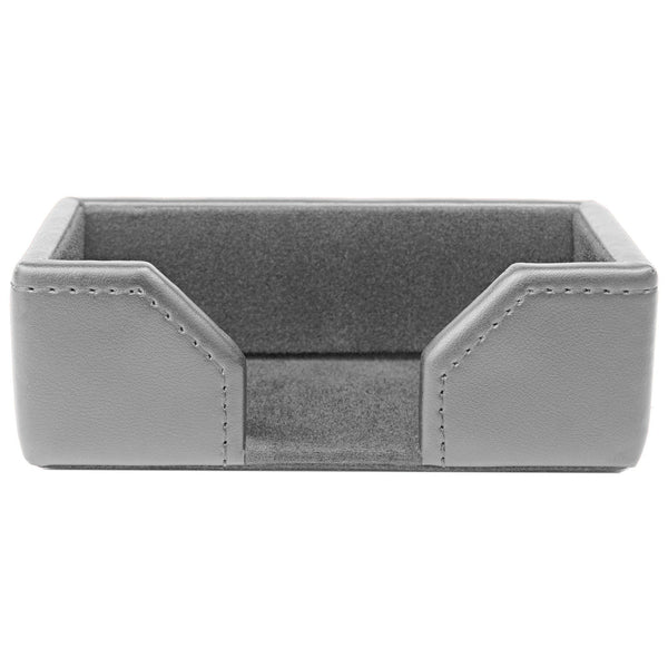 Gray Bonded Leather Business Card Holder