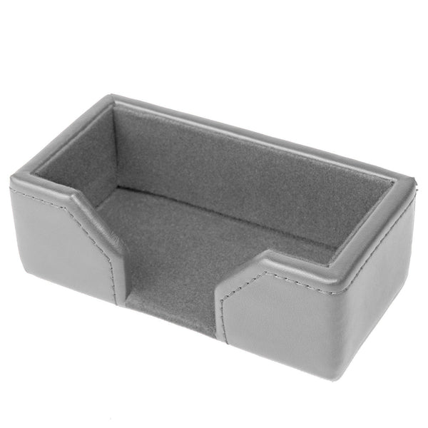 Gray Bonded Leather Business Card Holder