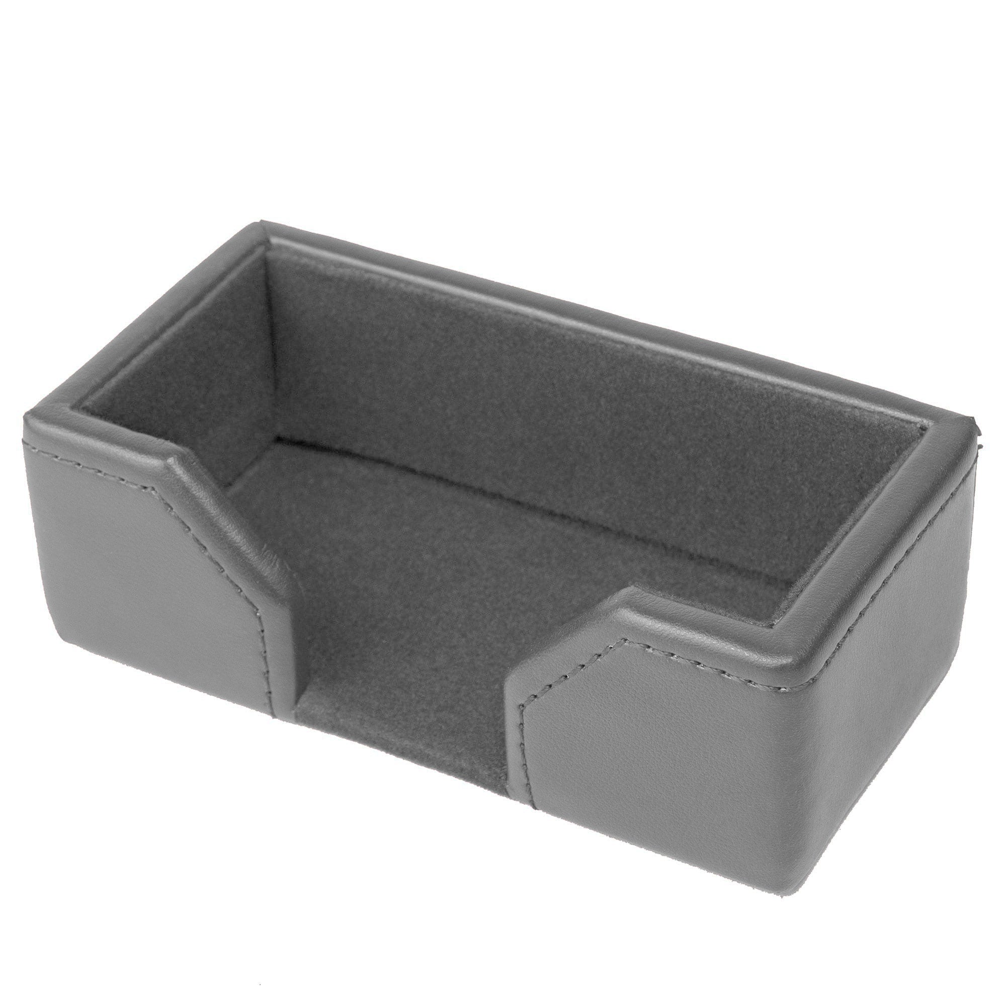 Gray Bonded Leather Business Card Holder