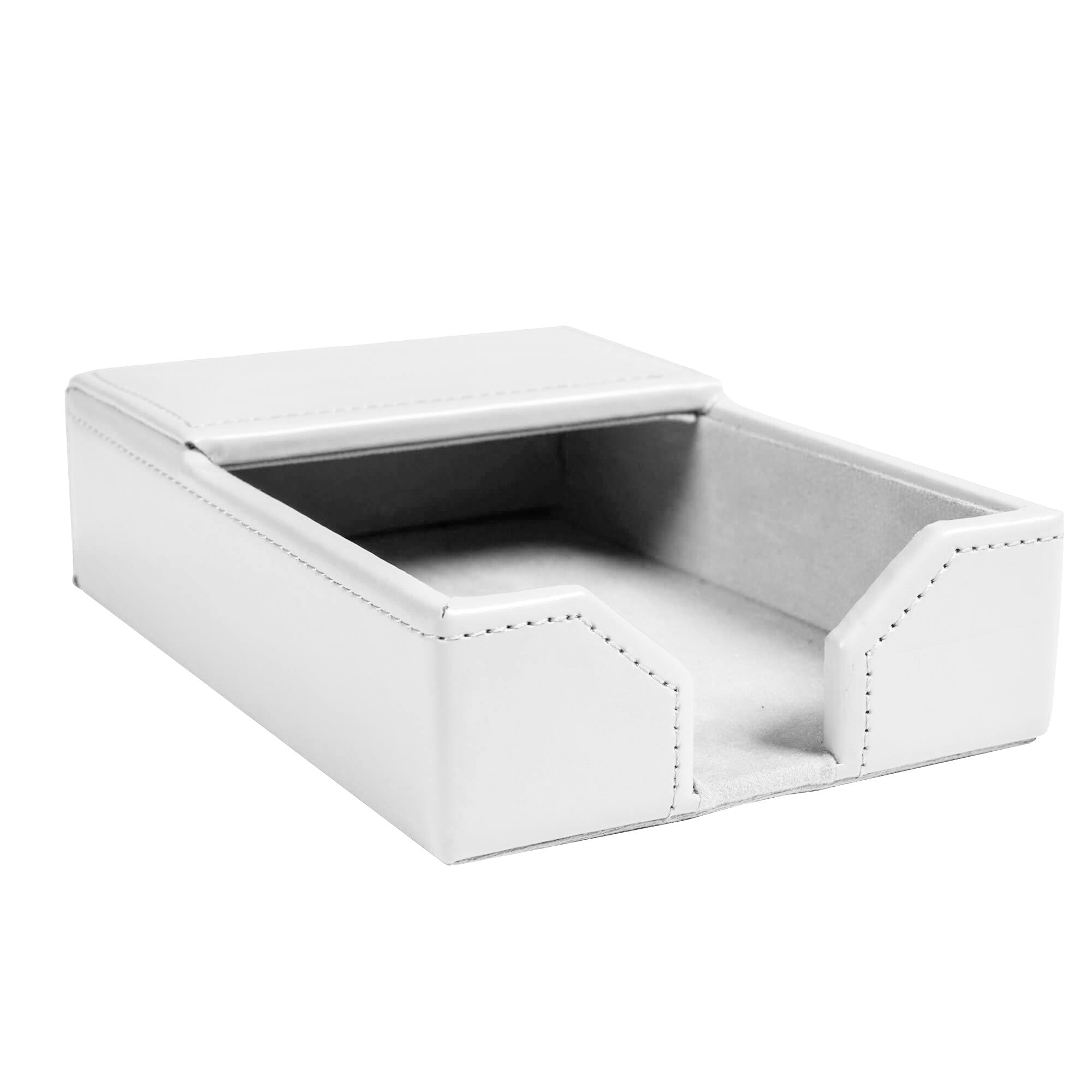 White Bonded Leather Memo Holder