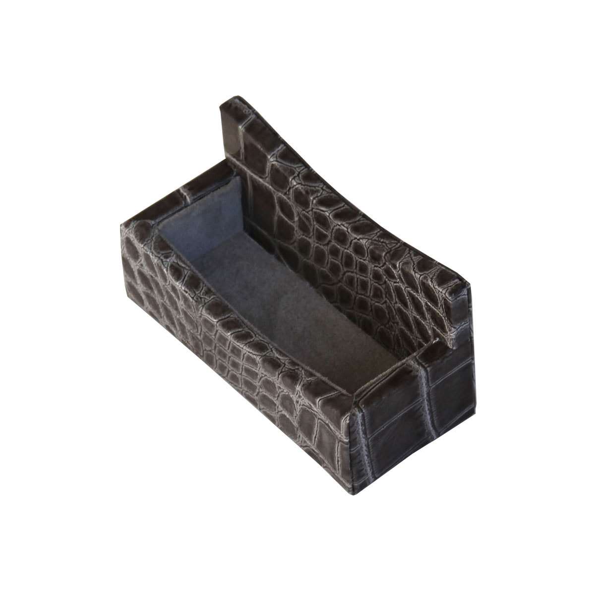 Protacini Castlerock Gray Italian Crocodile Leather Business Card Holder
