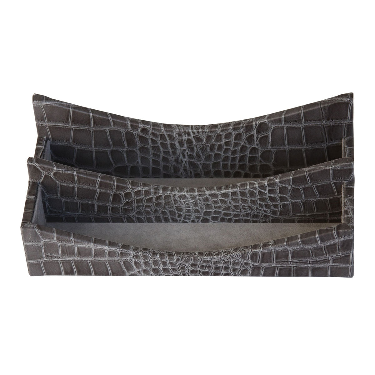 Protacini Castlerock Gray Italian Crocodile Leather Letter Holder