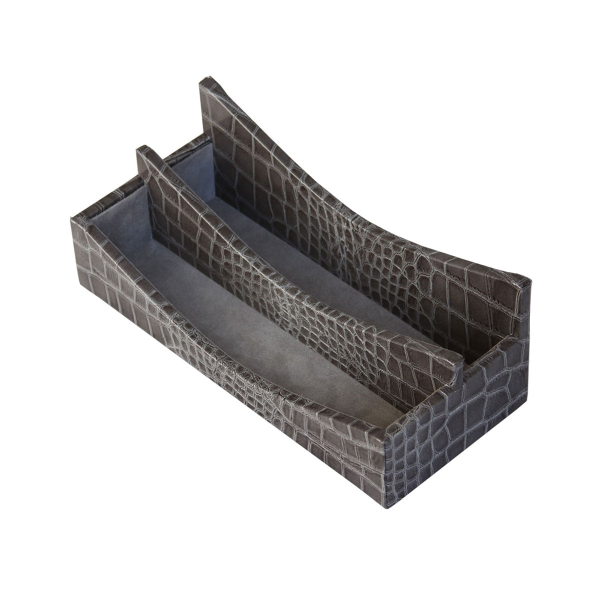 Protacini Castlerock Gray Italian Crocodile Leather Letter Holder