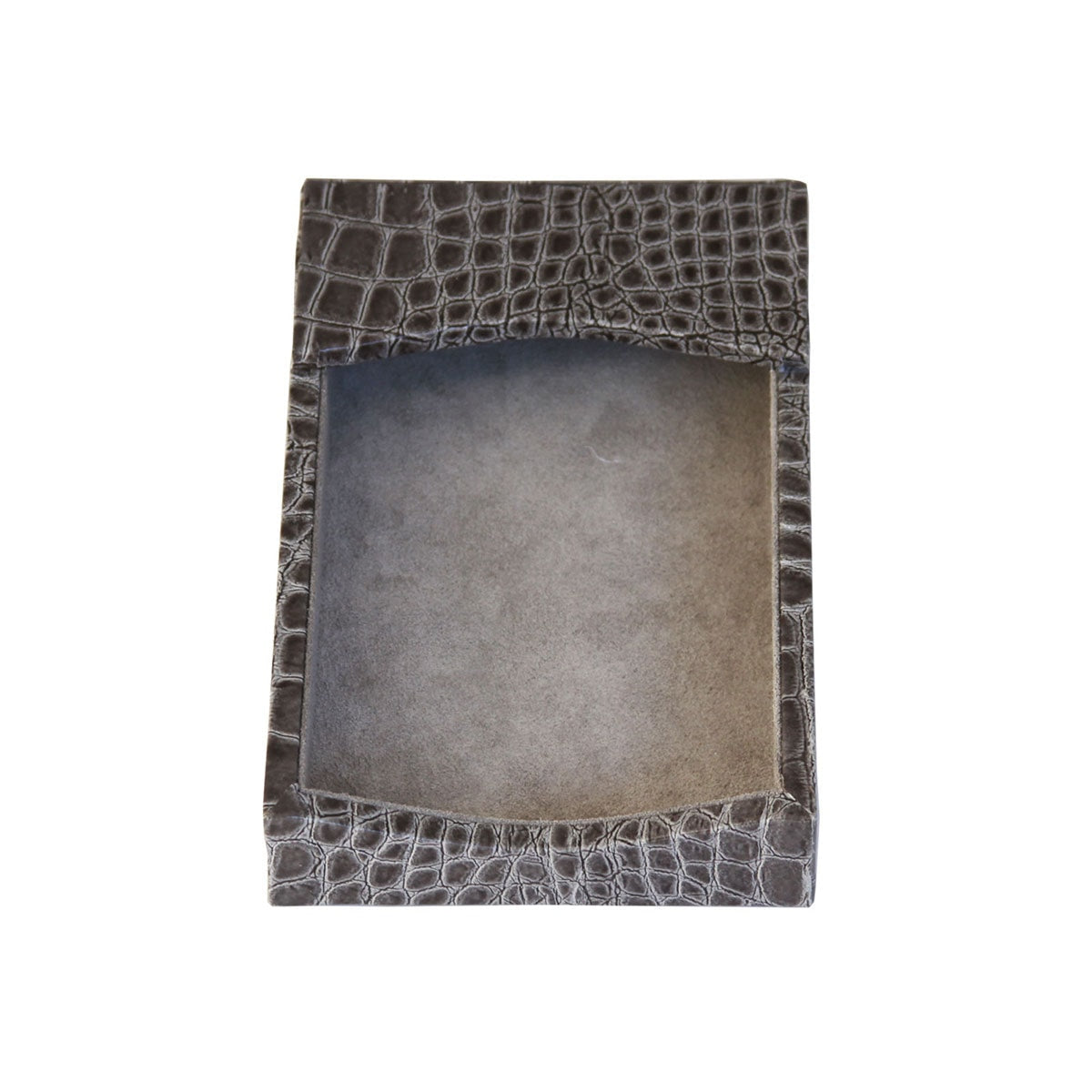 Protacini Castlerock Gray Italian Crocodile Leather 4 x 6 Memo Holder