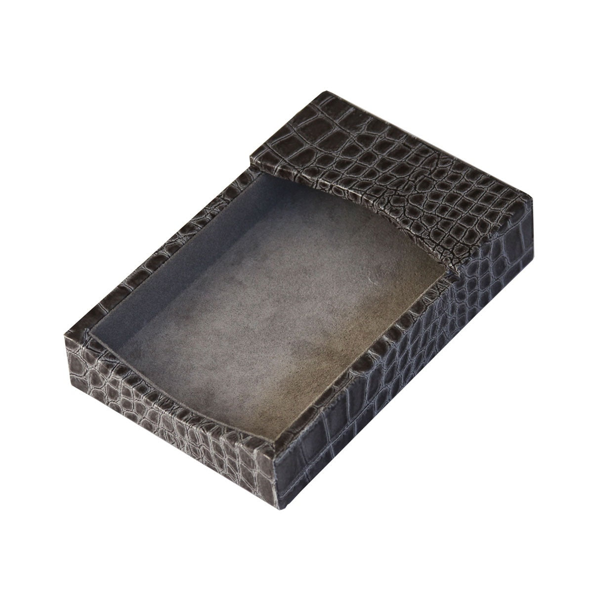 Protacini Castlerock Gray Italian Crocodile Leather 4 x 6 Memo Holder
