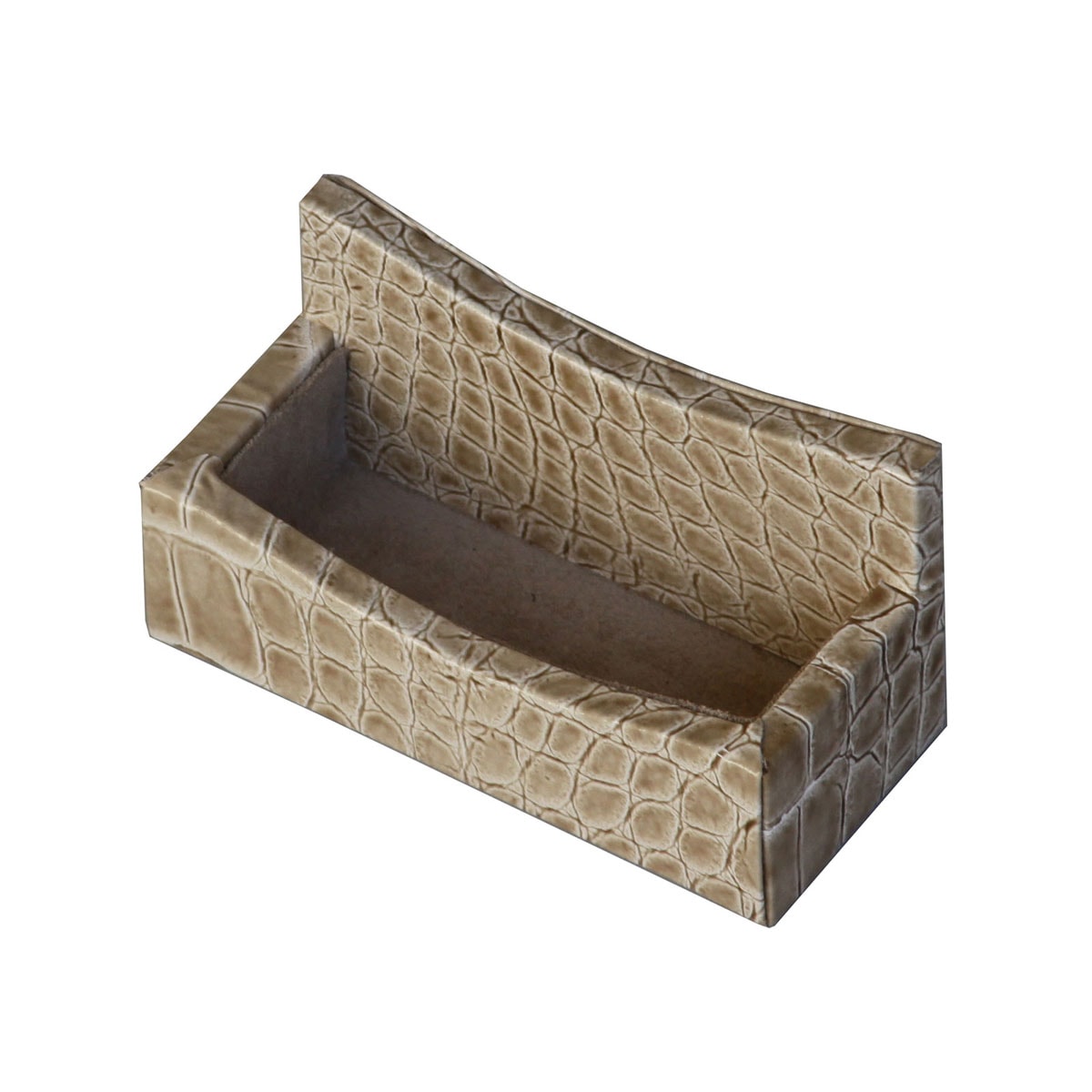 Protacini Breeze Beige Italian Crocodile Leather Business Card Holder