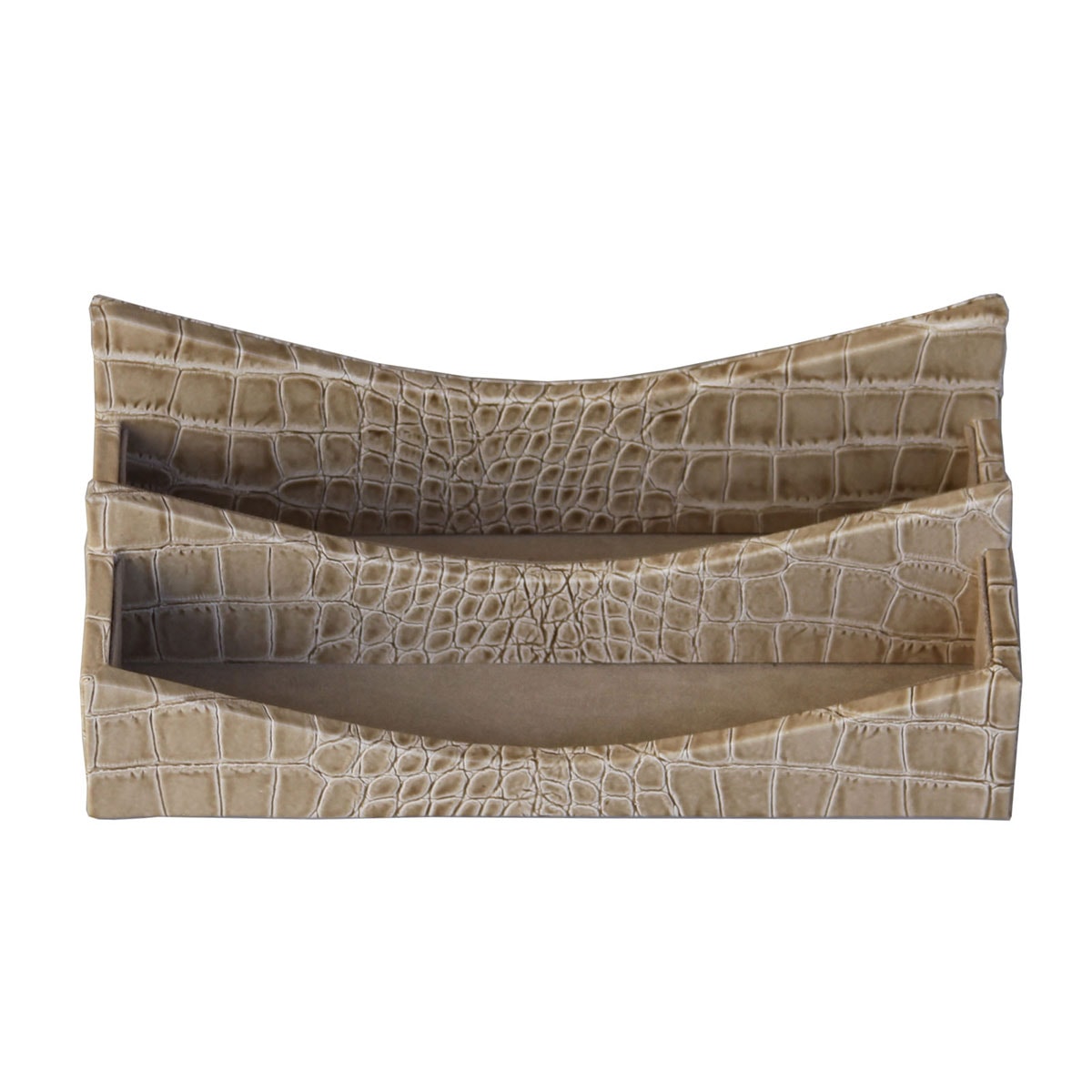 Protacini Breeze Beige Italian Crocodile Leather Letter Holder
