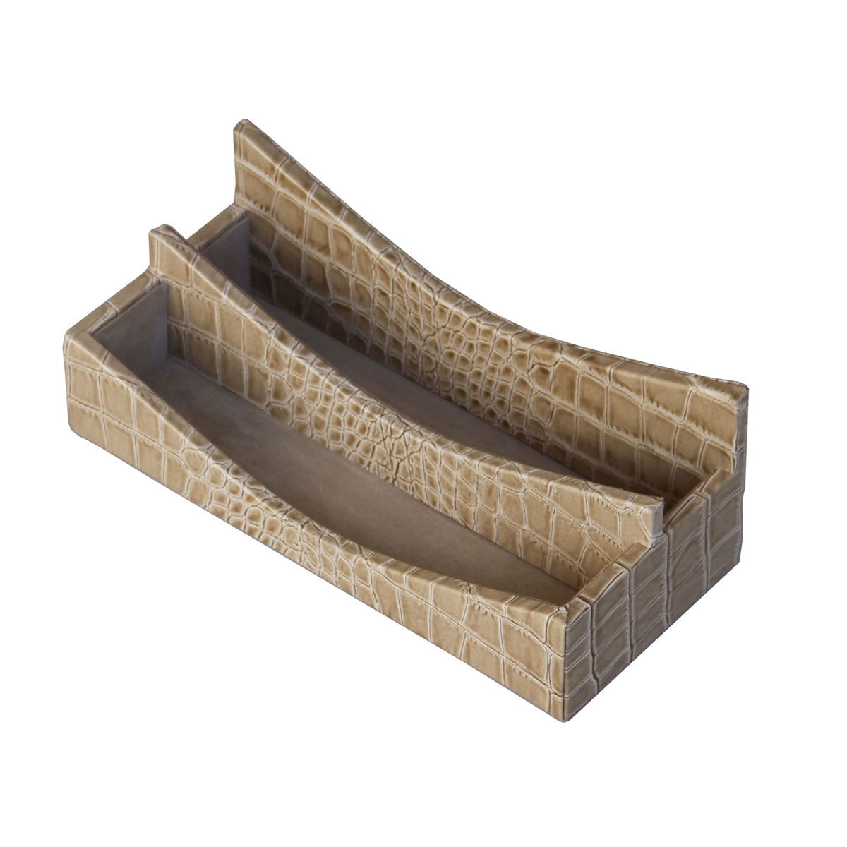 Protacini Breeze Beige Italian Crocodile Leather Letter Holder