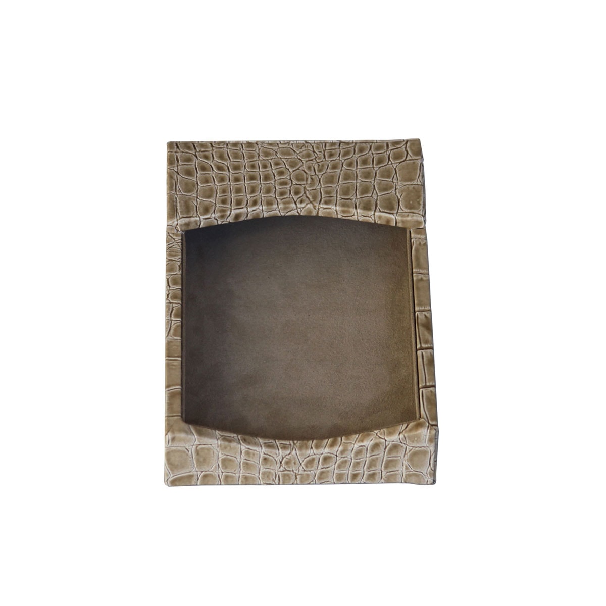 Protacini Breeze Beige Italian Crocodile Leather 4 x 6 Memo Holder