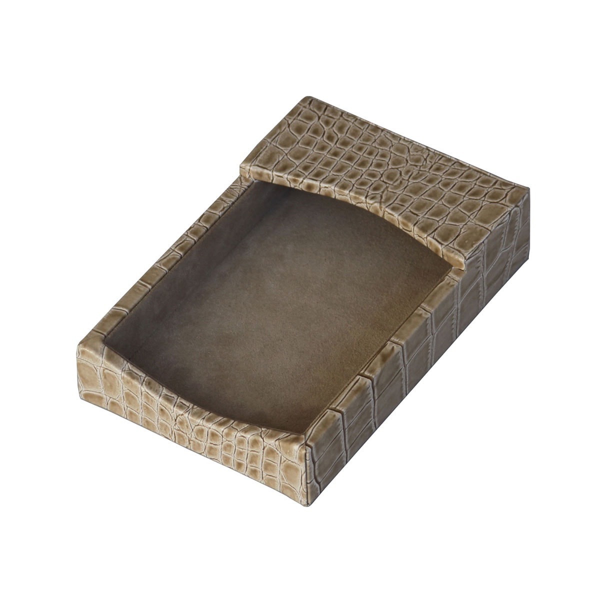 Protacini Breeze Beige Italian Crocodile Leather 4 x 6 Memo Holder