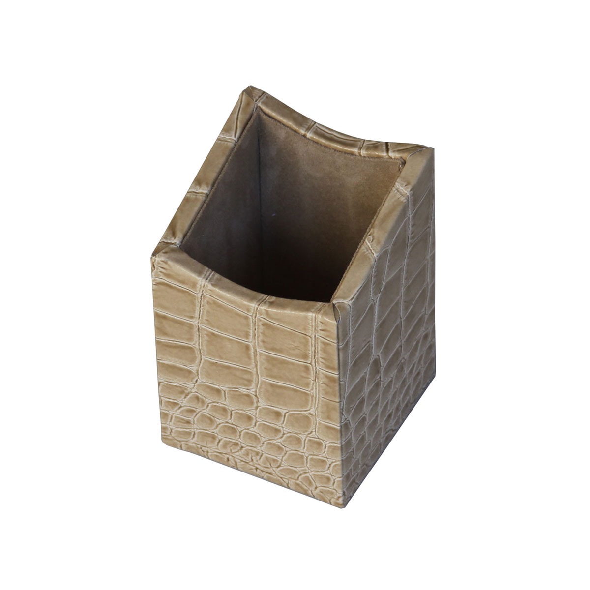 Protacini Breeze Beige Italian Crocodile Leather Pencil Cup