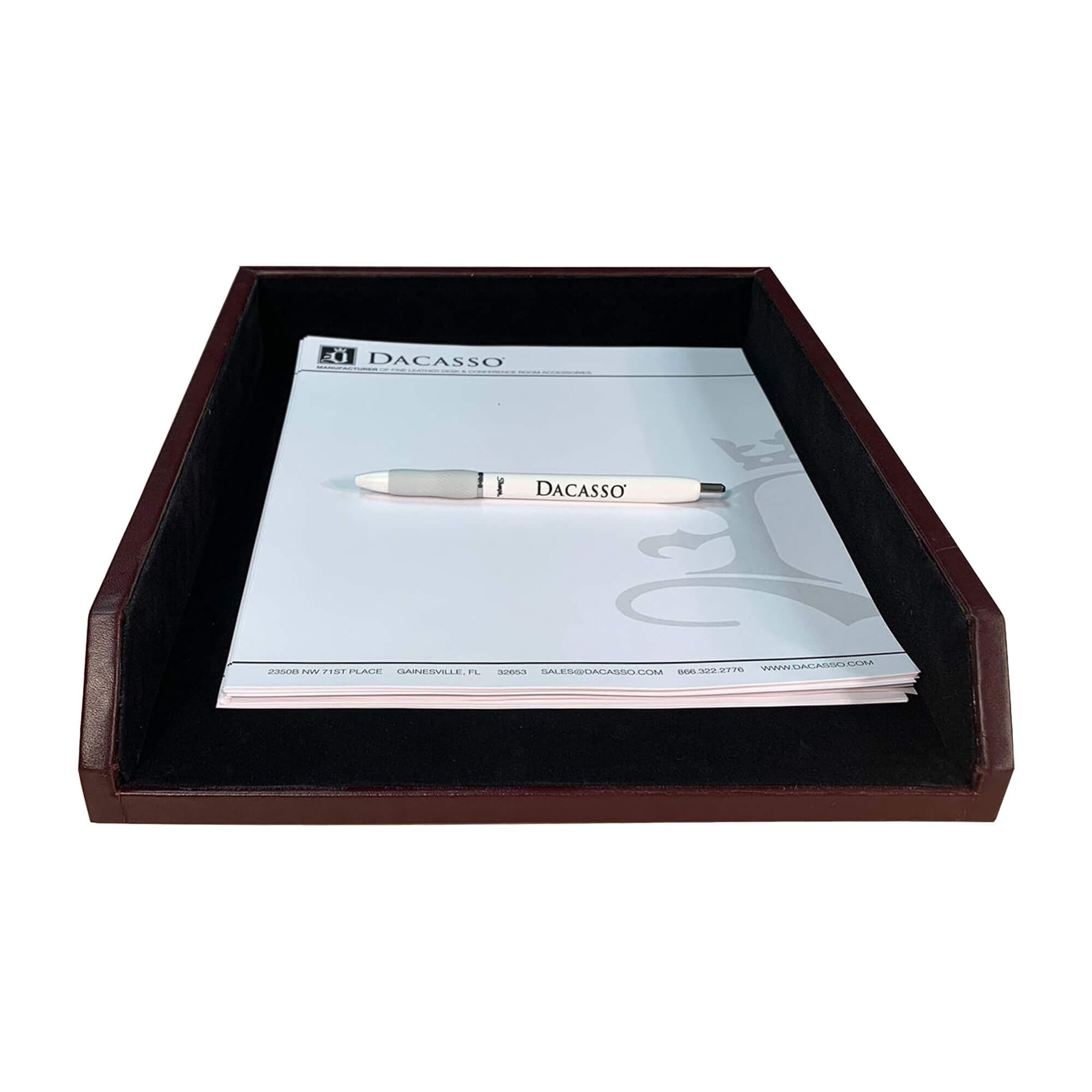 Two-Tone Leather Letter Tray