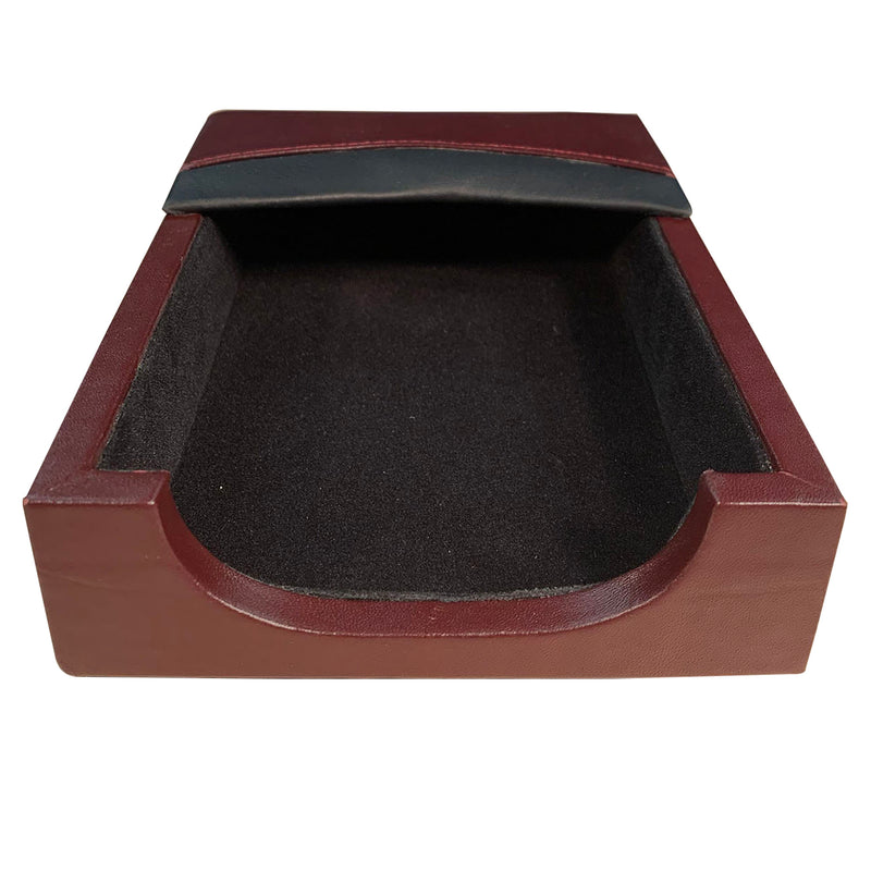 Burgundy Leather with Black Trim Memo Holder