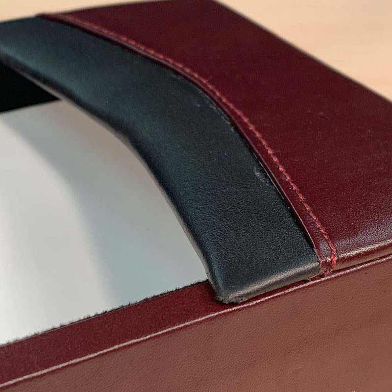 Burgundy Leather with Black Trim Memo Holder