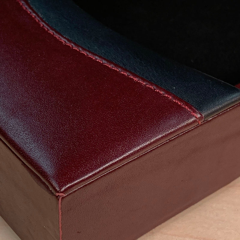 Burgundy Leather with Black Trim Memo Holder