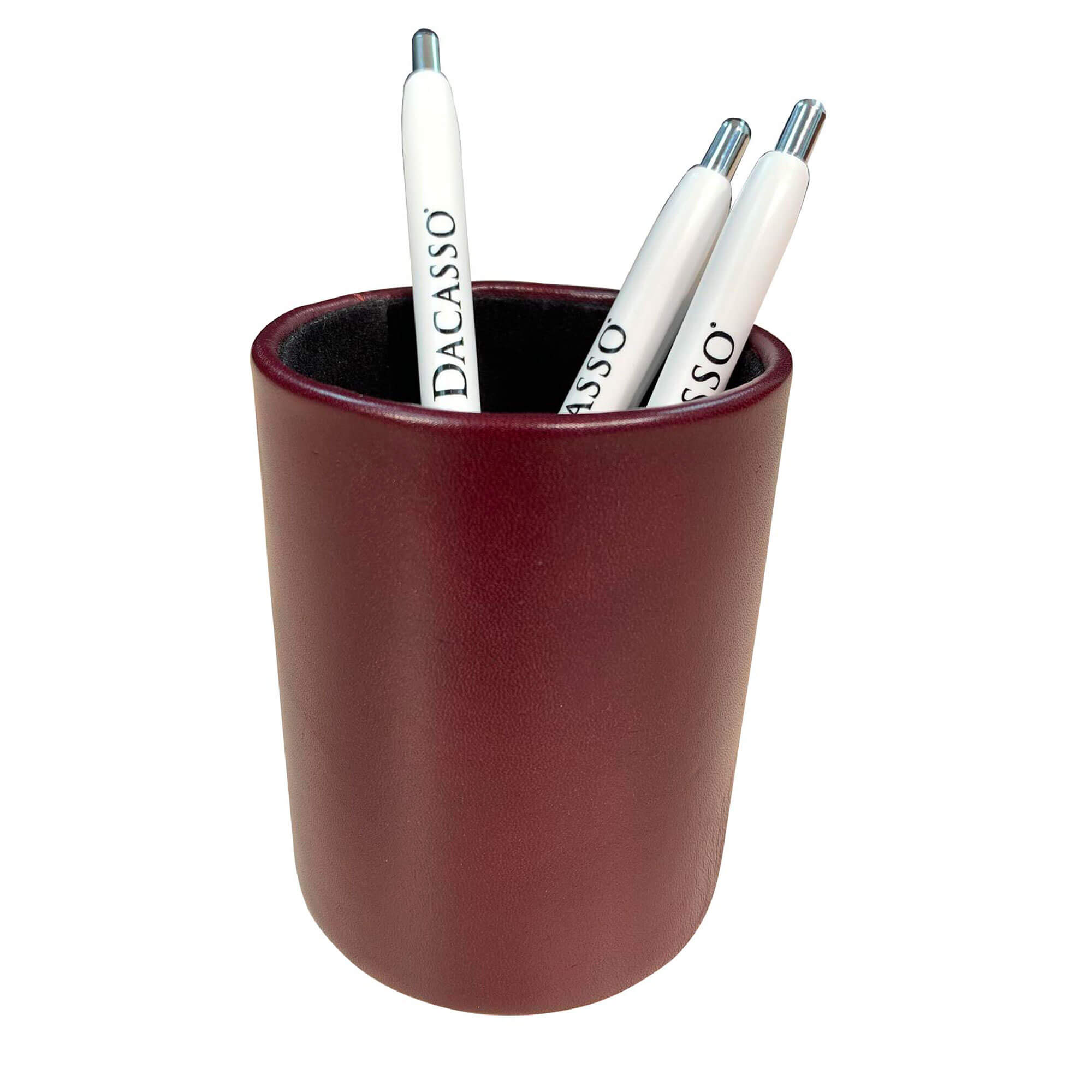 Two-Tone Leather Round Pencil Cup