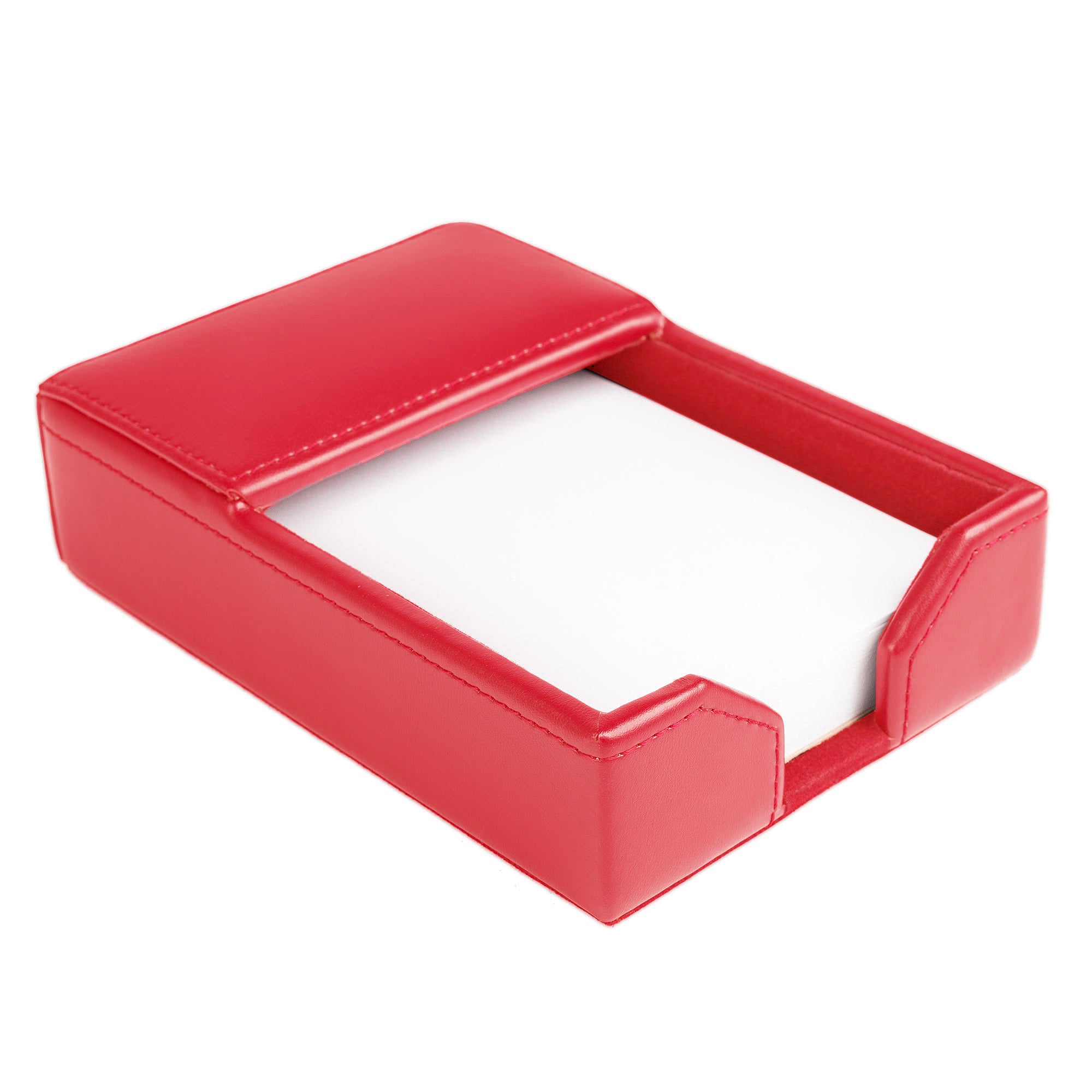 Red Bonded Leather Memo Holder