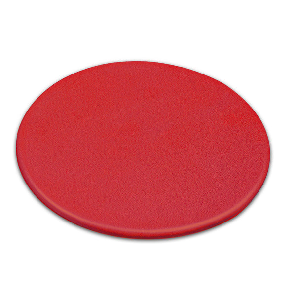 Red Leather 10 Round Coaster Set w/ Holder