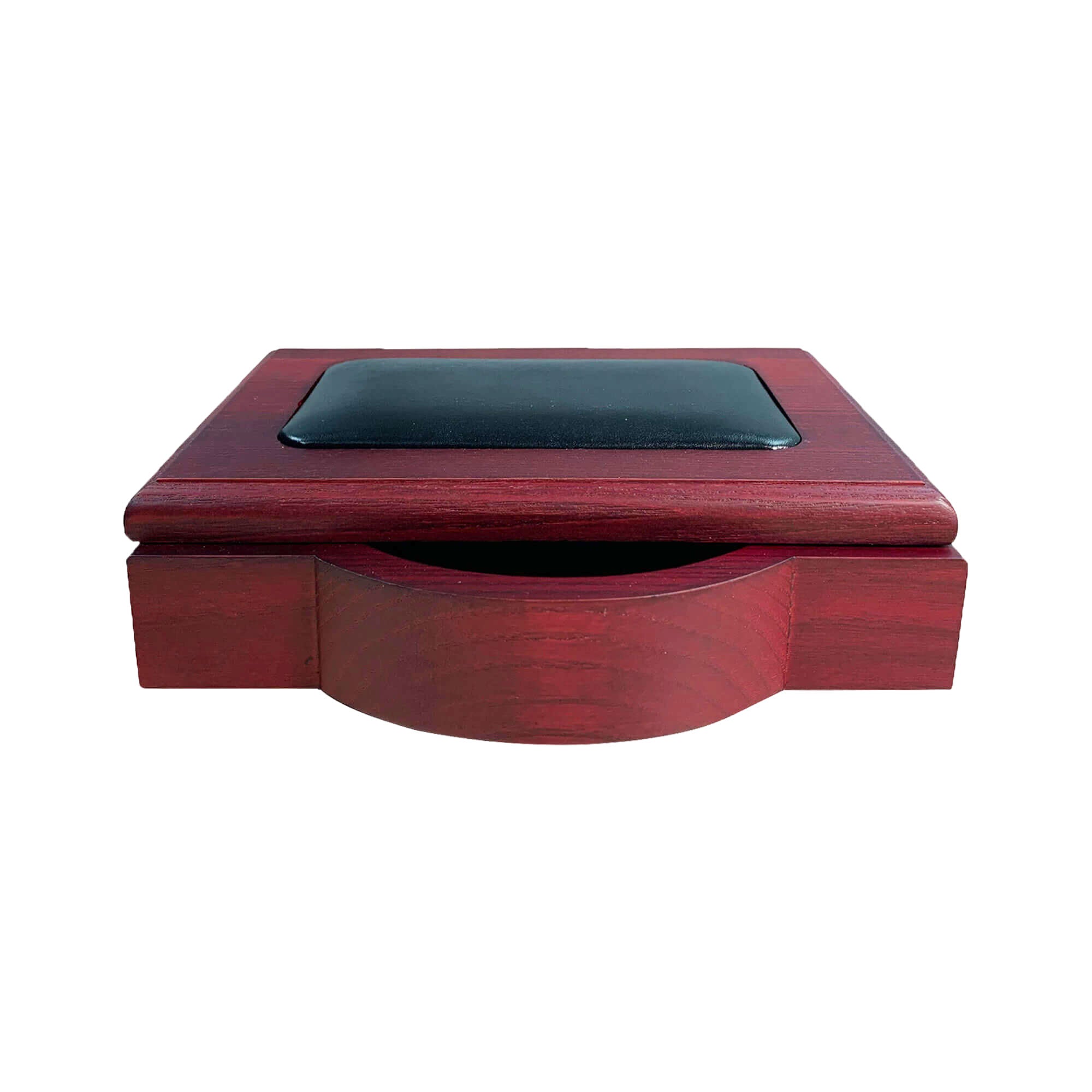 Mahogany (Rosewood) & Black Leather 4" x 6" Memo Holder