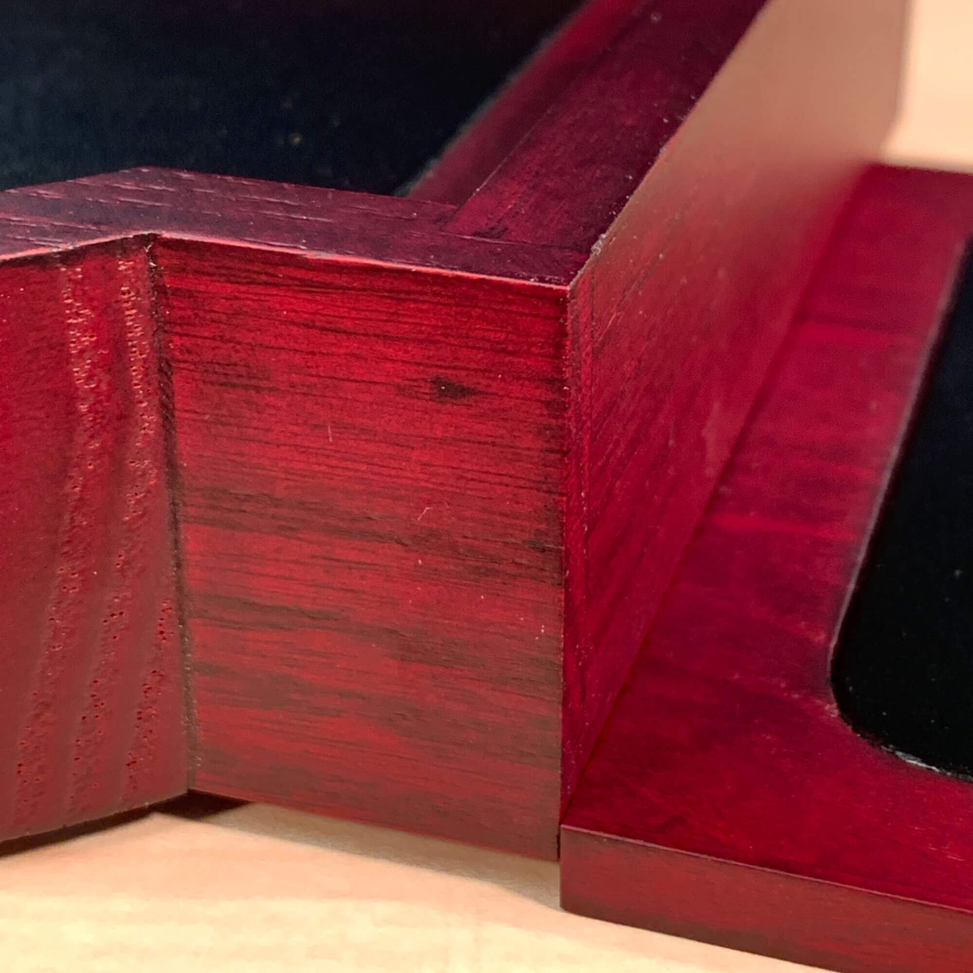 Mahogany (Rosewood) & Black Leather Square Coaster Set w/ Holder