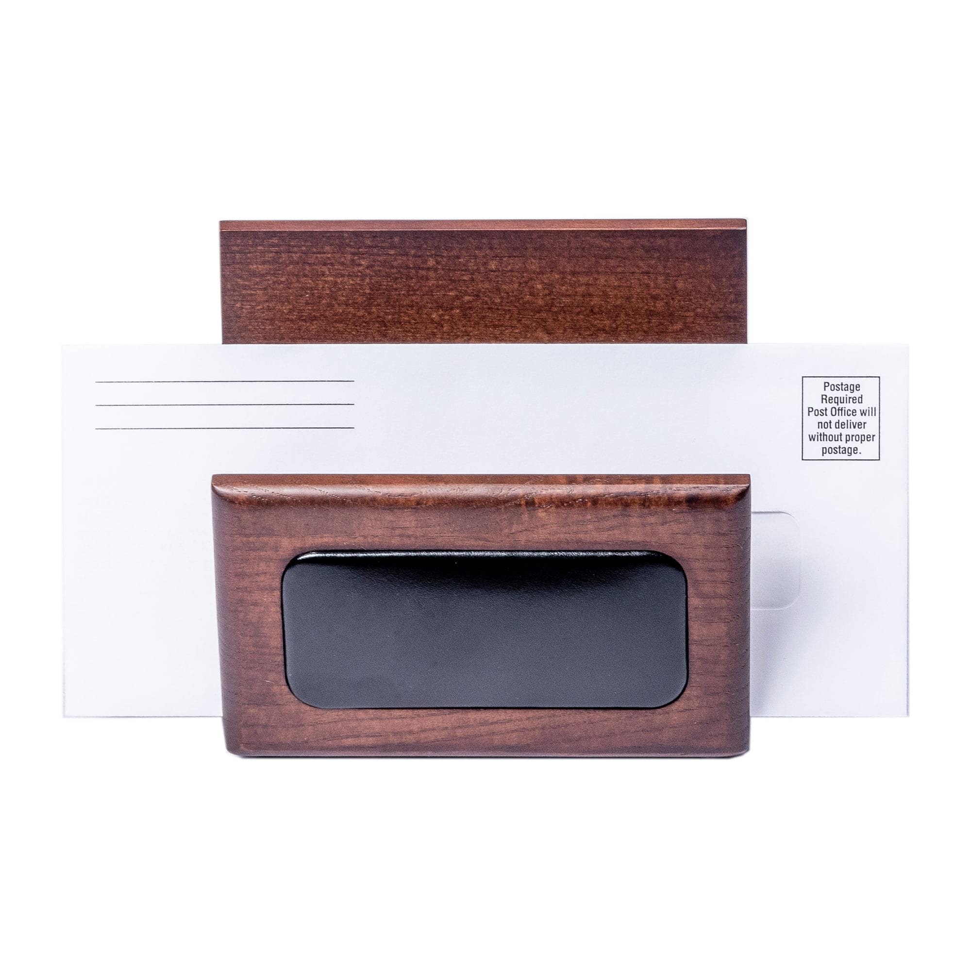 Walnut & Leather Letter Holder