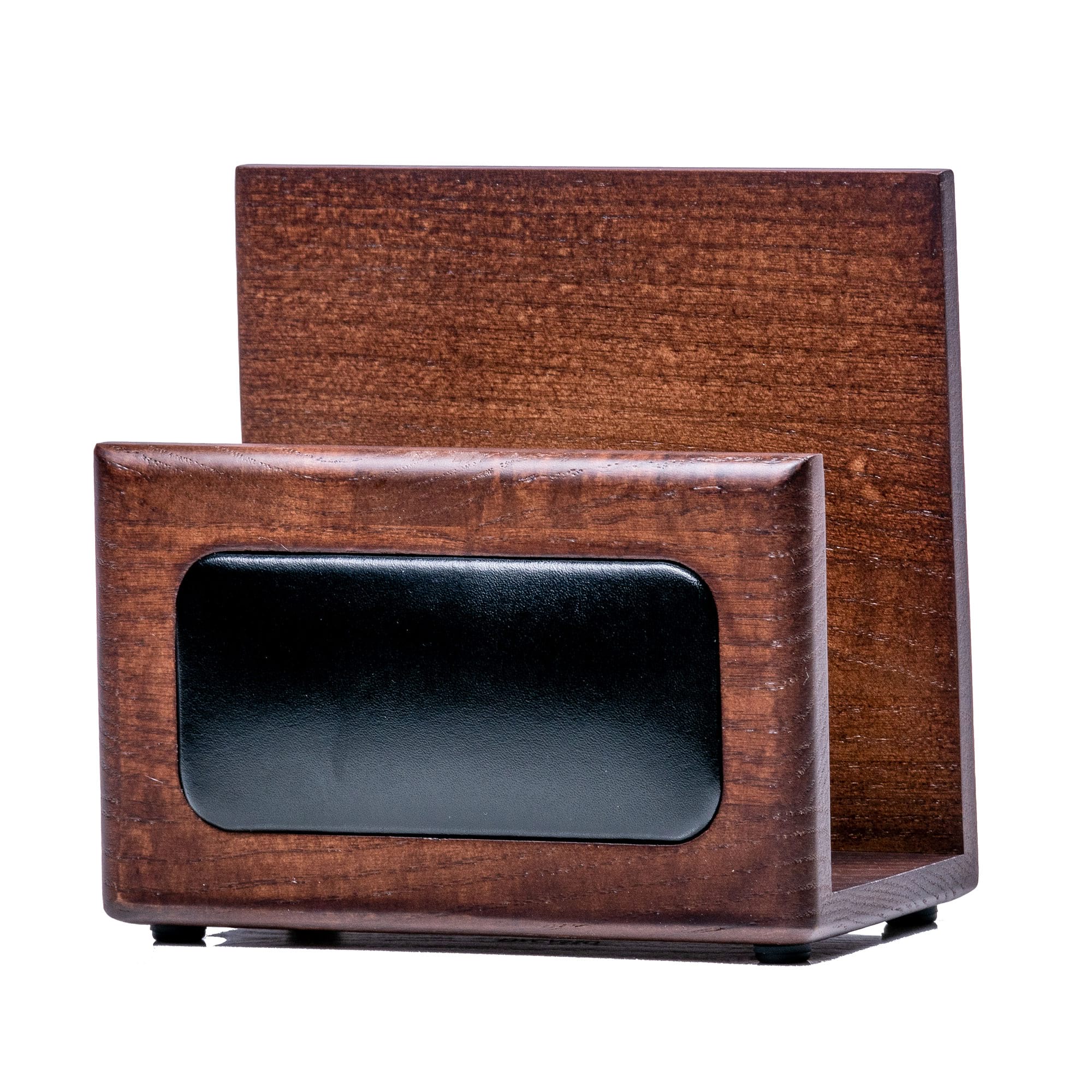 Walnut & Leather Letter Holder