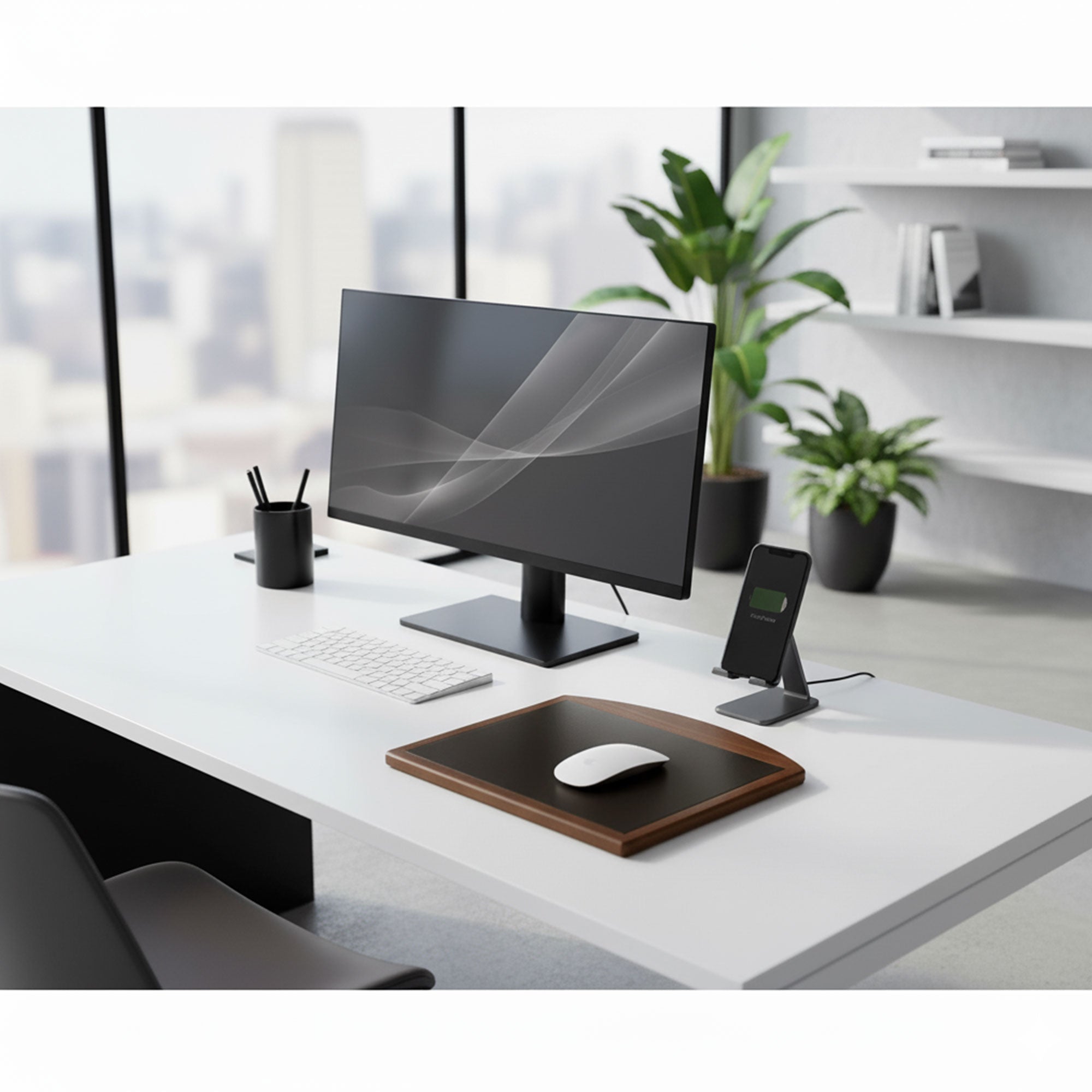 Walnut & Leather Mouse Pad