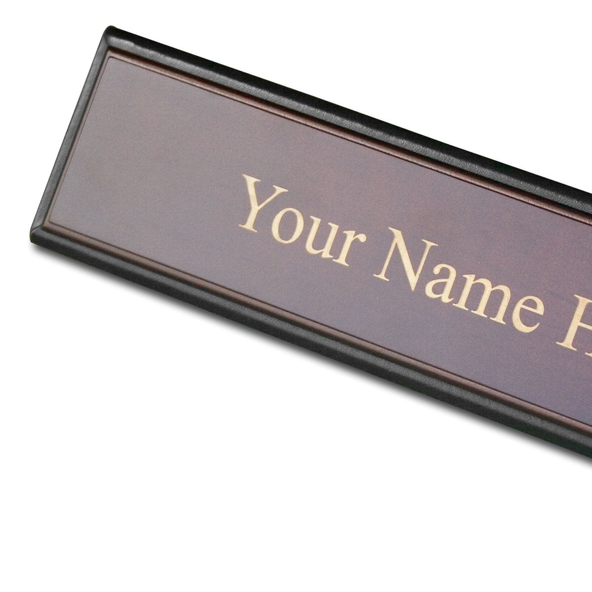 Walnut & Leather Name Plate