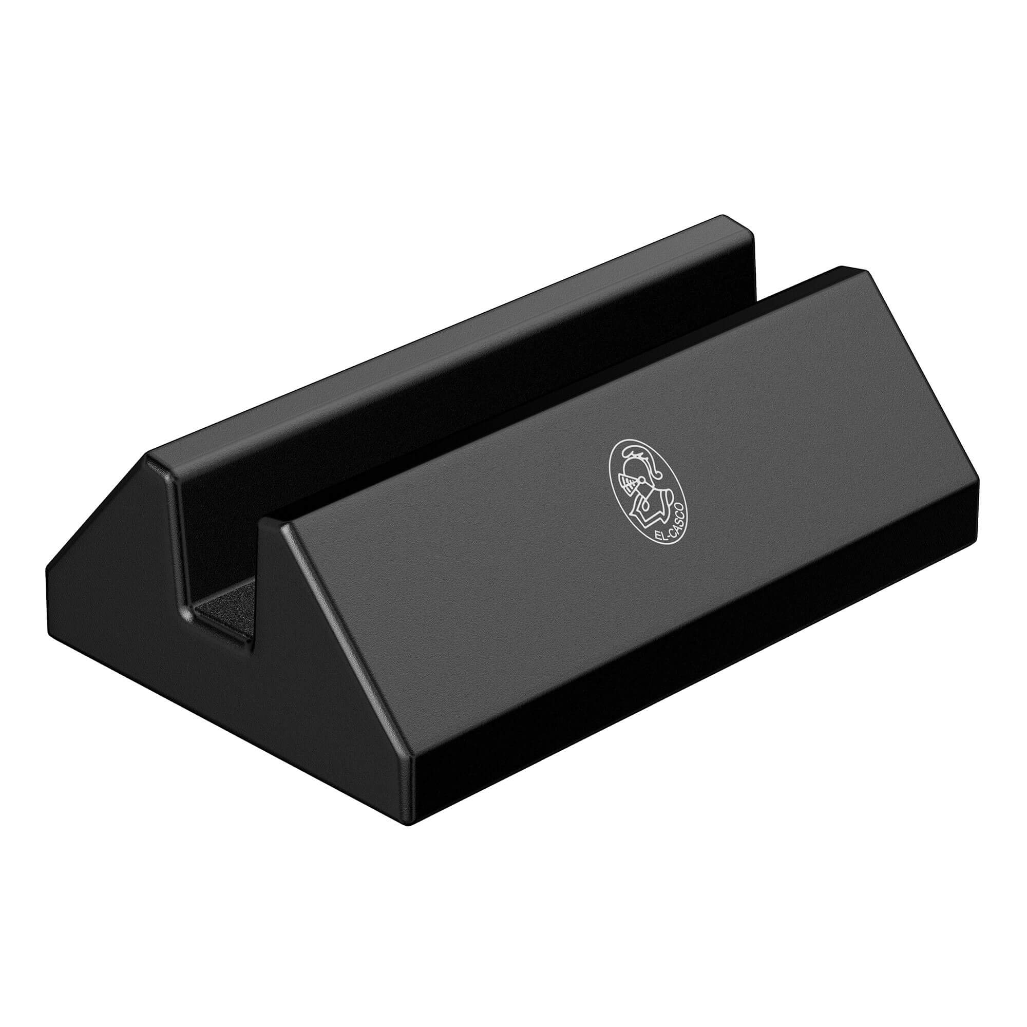 El Casco Black Business Card Holder With Chrome Logo
