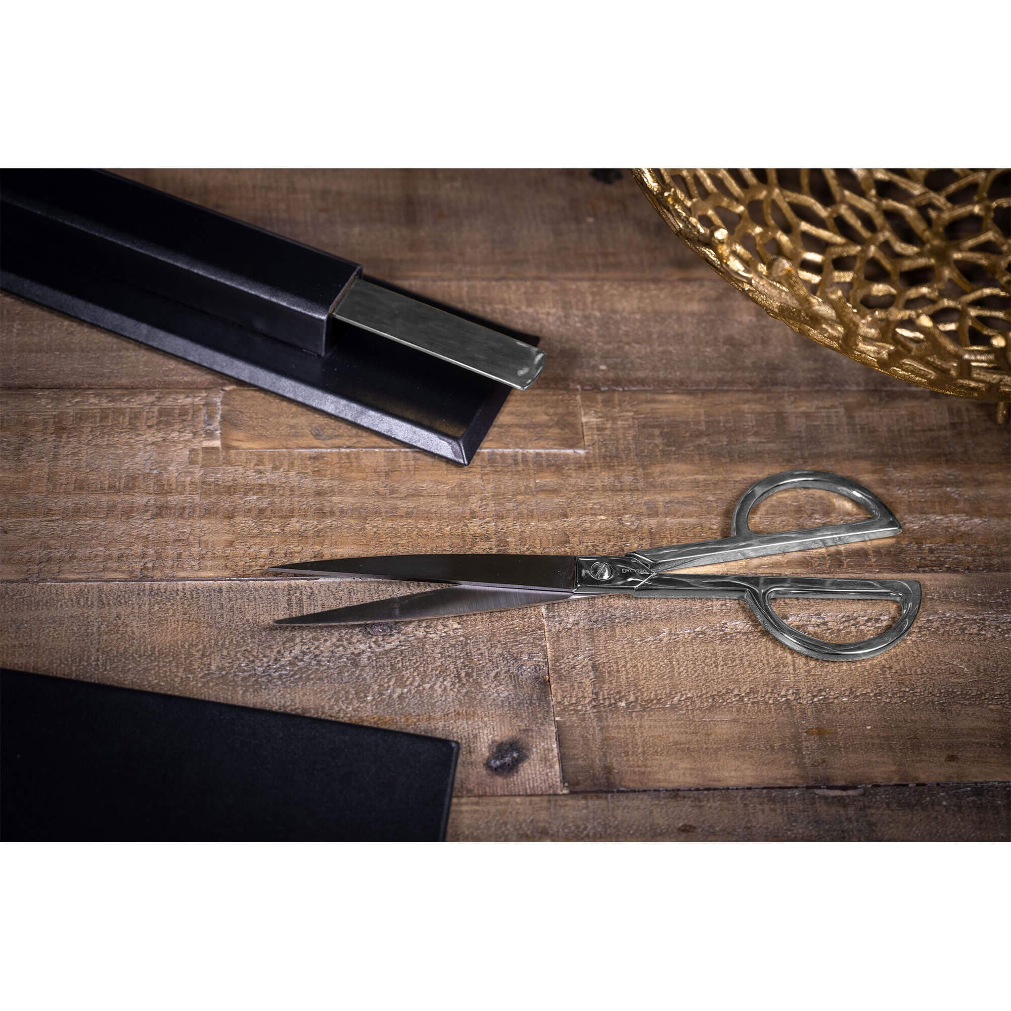 Classic Black Leather 11-Piece Desk Set, Silver Accent