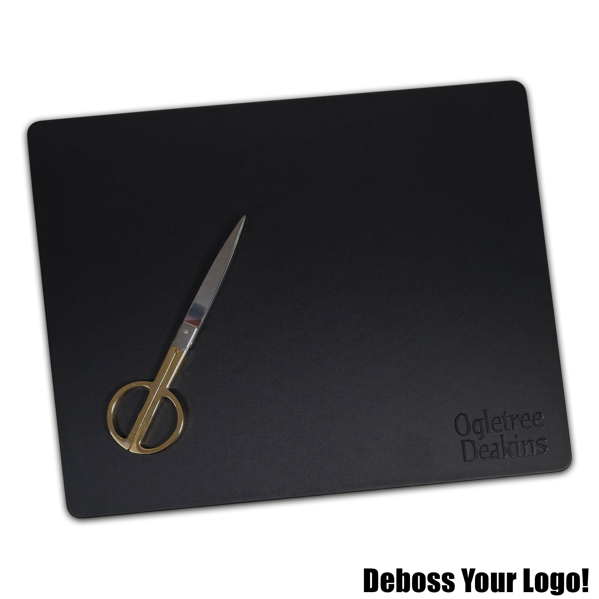 10 Seat Black Leatherette Conference Room Set w/ Round Coasters, 17 x 14 Size Pads