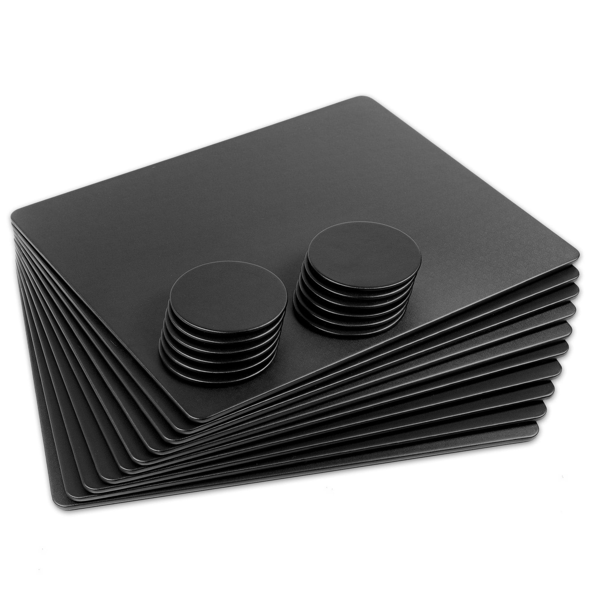 10 Seat Black Leatherette Conference Room Set w/ Round Coasters and Drawer Holder