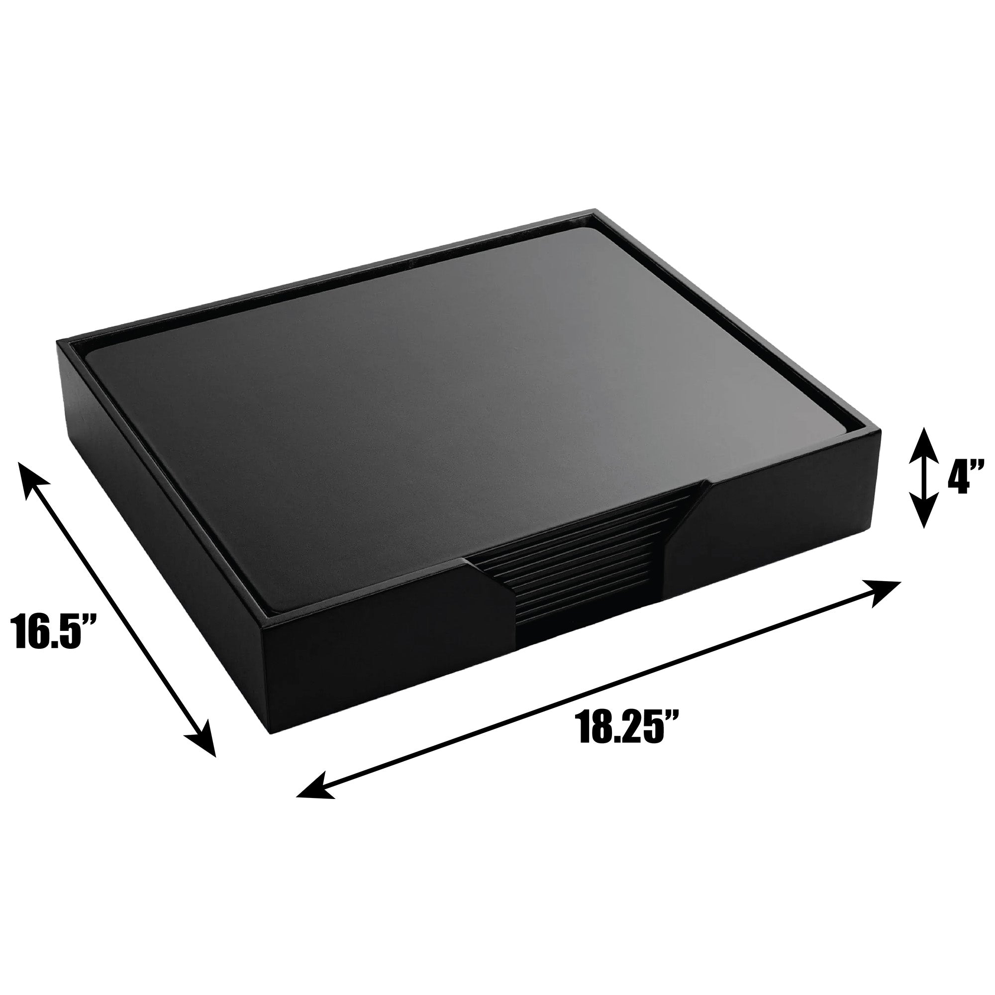 Black Leatherette 11 Piece  Conference Room Set, 17 x 14 Size Pads