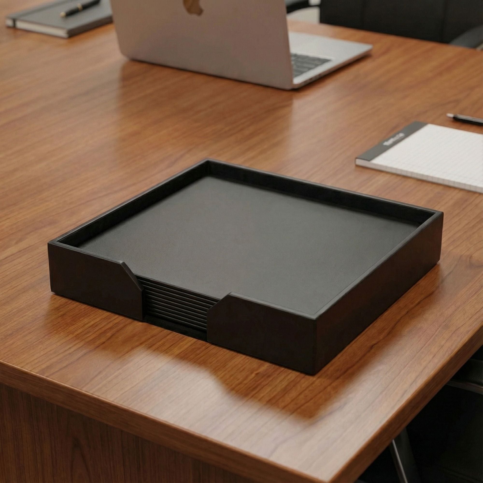 Black Leatherette 11 Piece  Conference Room Set, 17 x 14 Size Pads