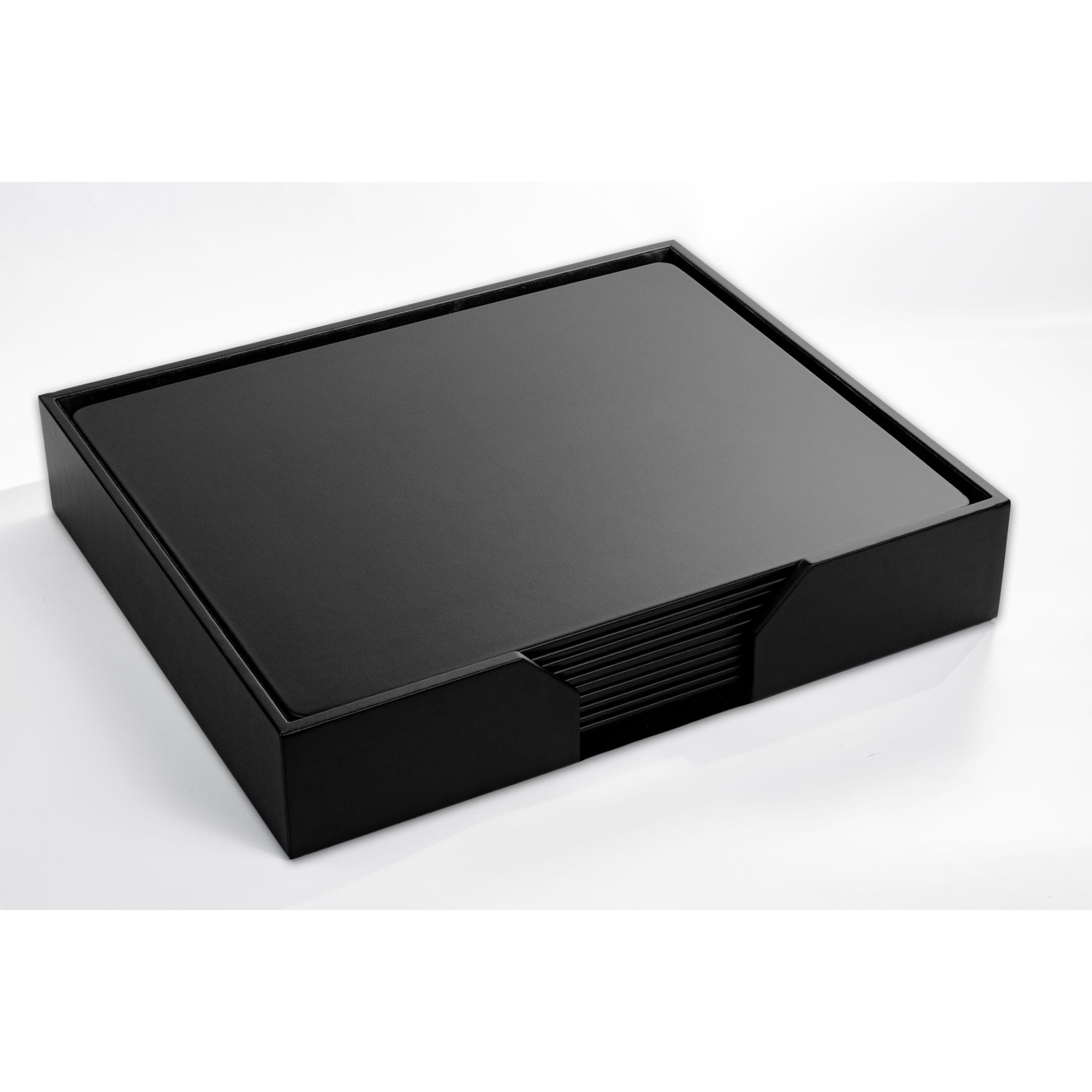 Black Leatherette 11 Piece Conference Room Set, 20 x 16 Size Pads