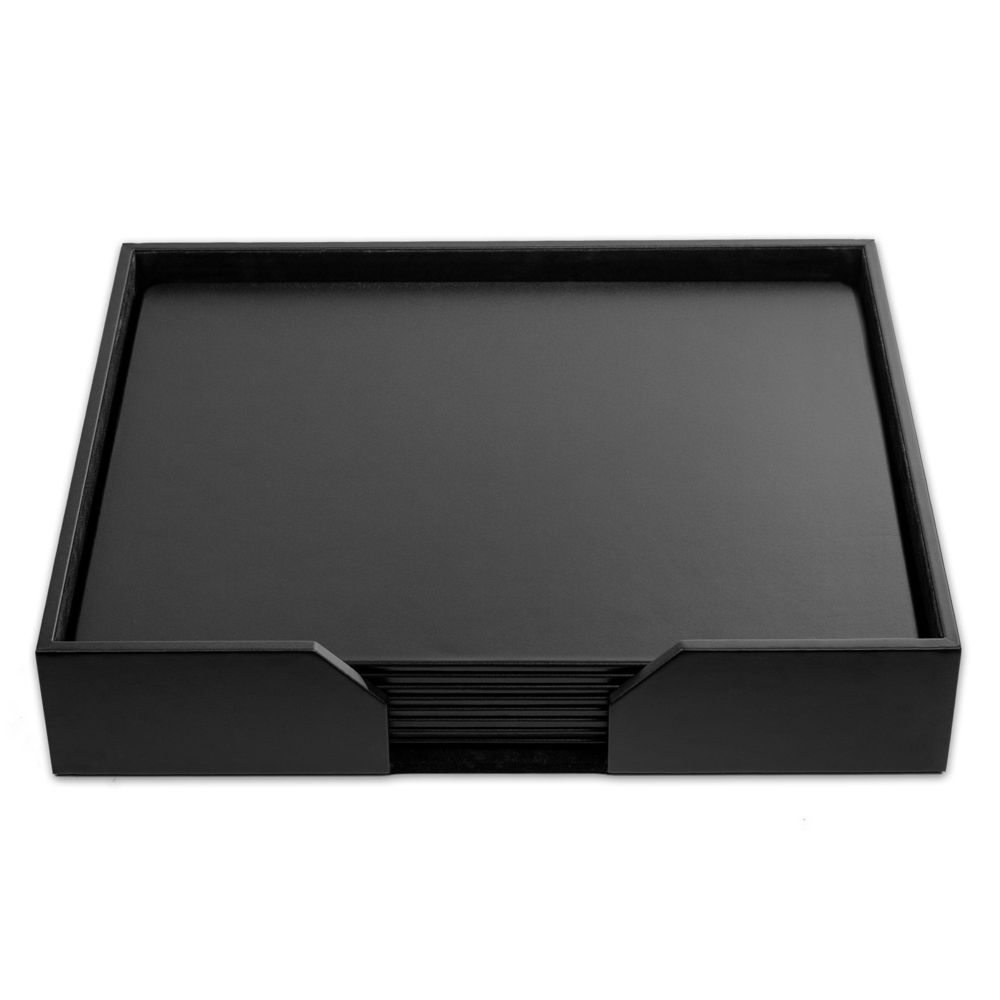 8 Seat Black Leather Conference Room Set, 17 x 14 Size Pads
