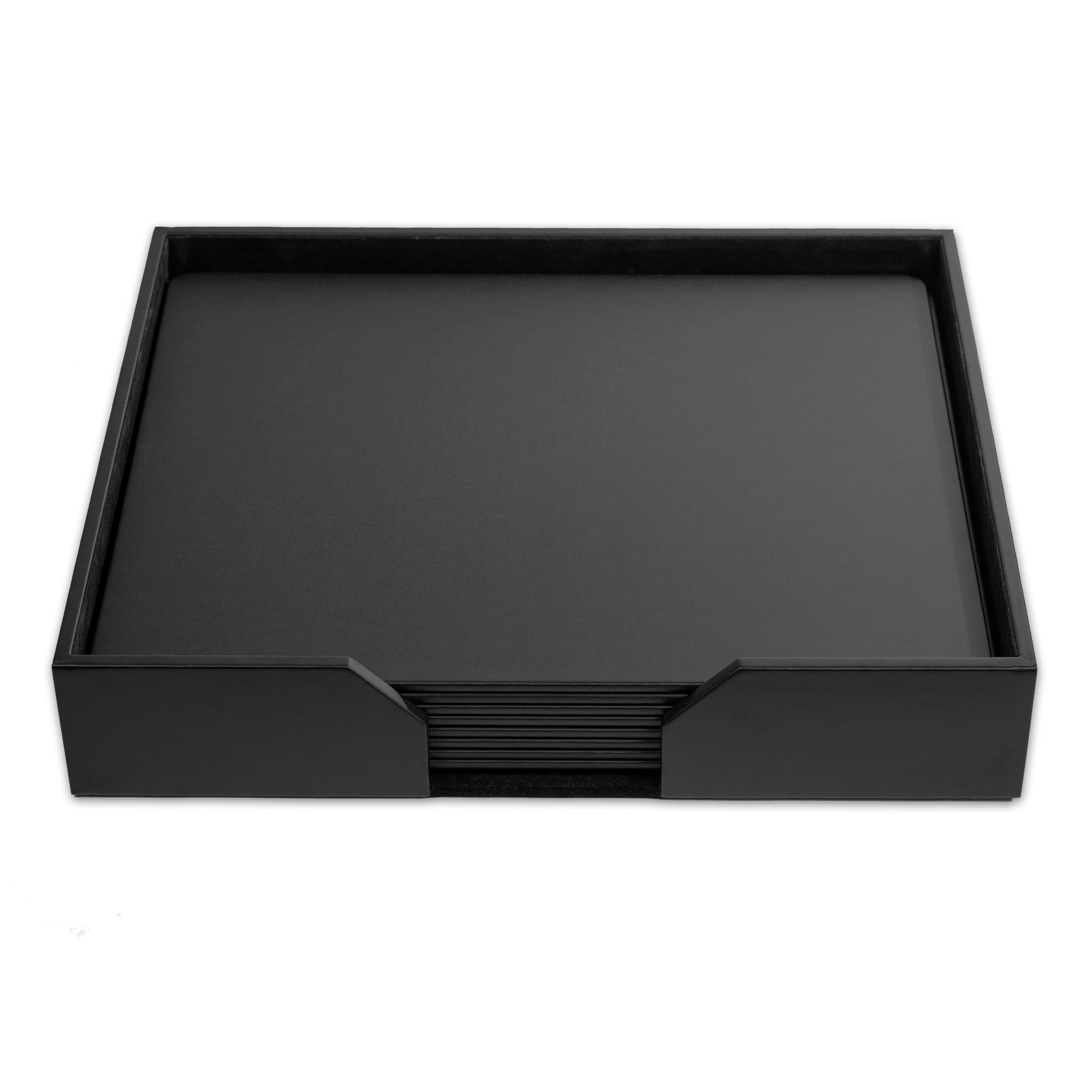 Black Leatherette 9 Piece Conference Room Set, 17 x 14 Pads