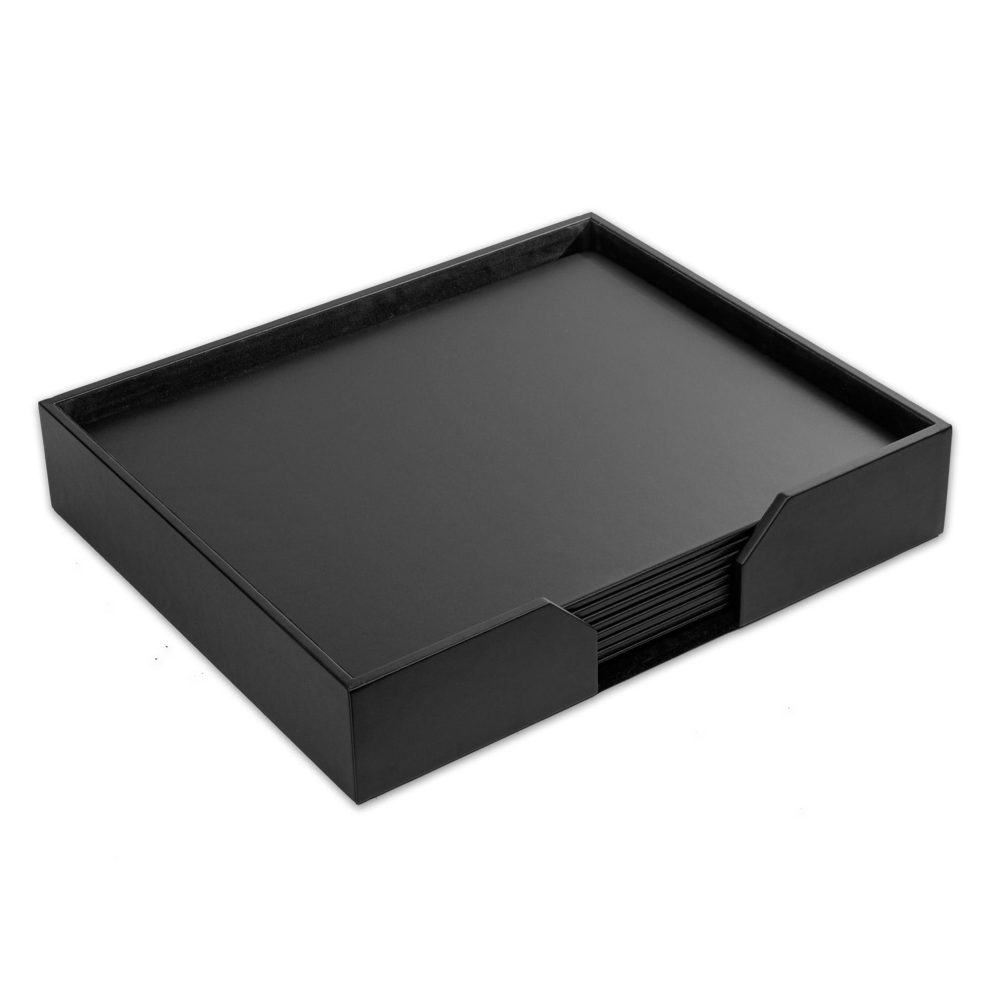Black Leather 9 Piece Conference Room Set, 20 x 16 Size Pads