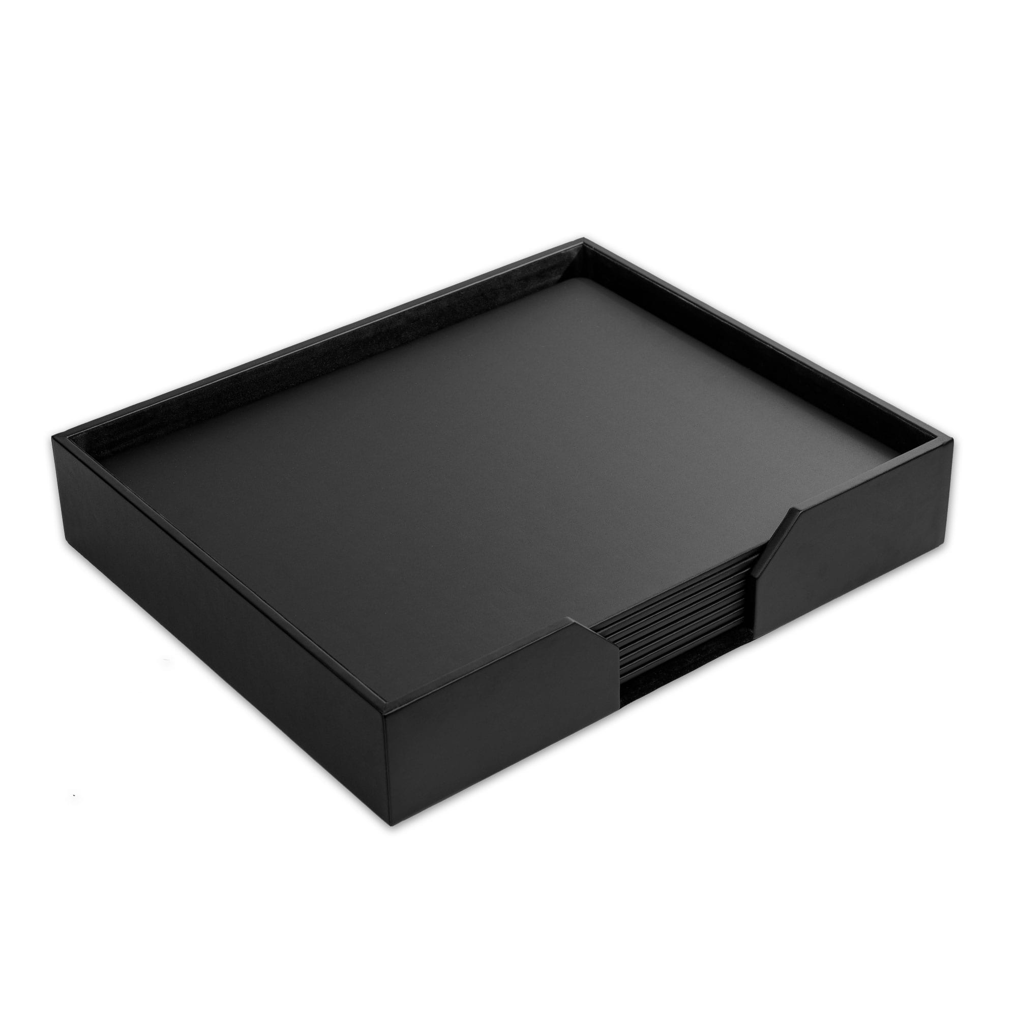 8 Seat Black Leatherette Conference Room Set, 20 x 16 Size Pads