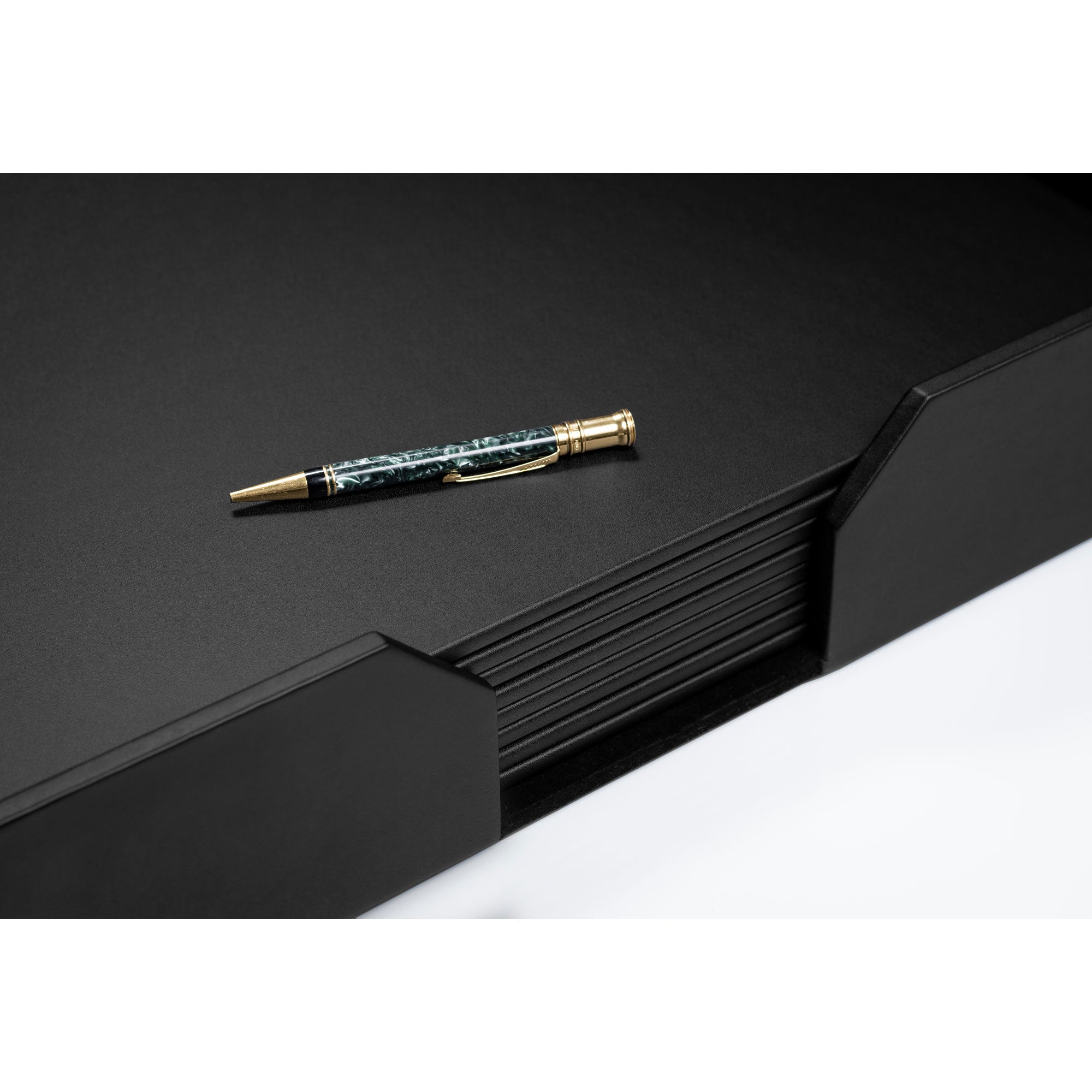 8 Seat Black Leatherette Conference Room Set, 20 x 16 Size Pads